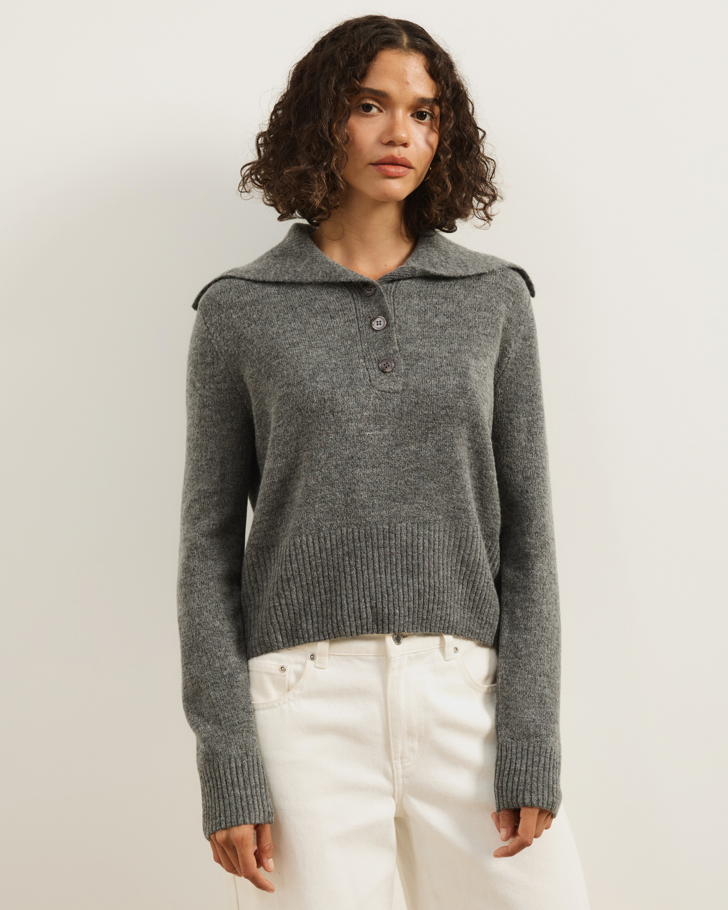 Kiera Knit Jumper with Wide Collar