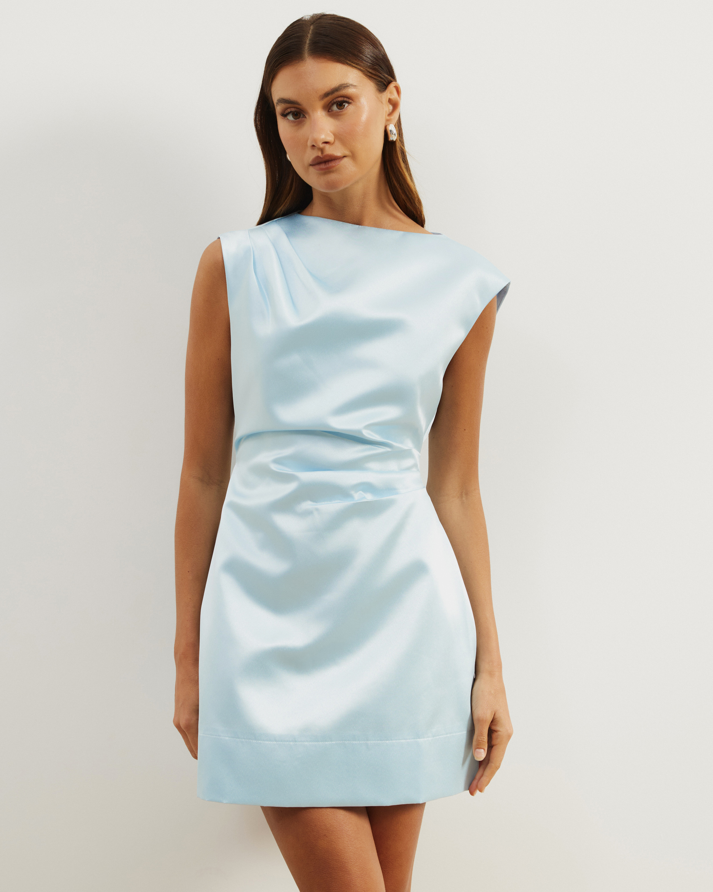 Rosie Structured Satin Mini Dress