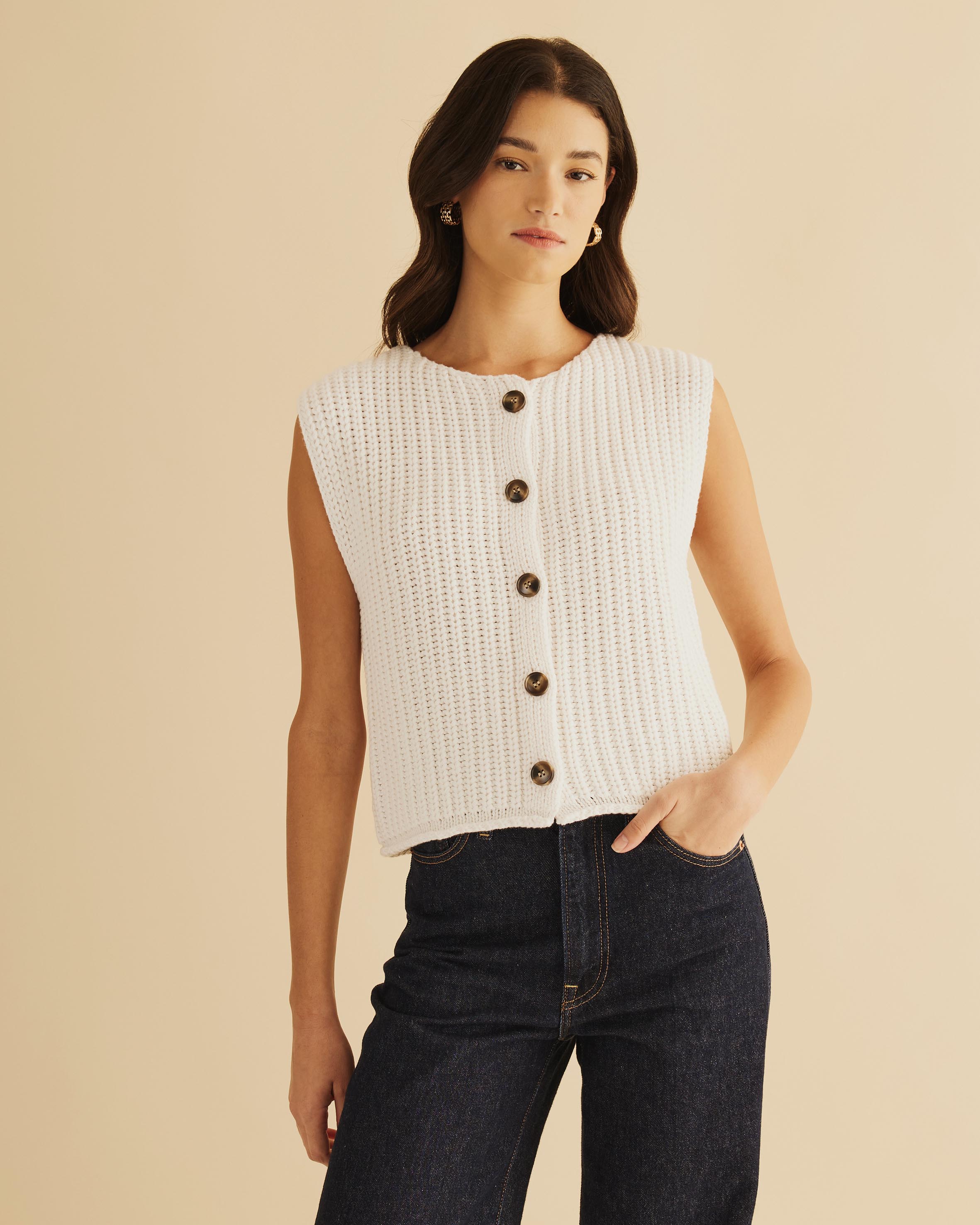 Pia Open Knit Vest