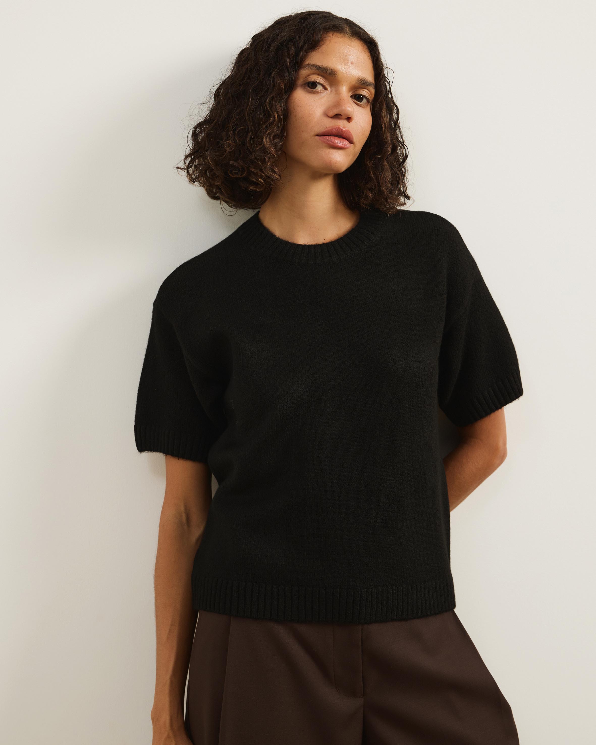Ayla Knitted Boxy T-Shirt