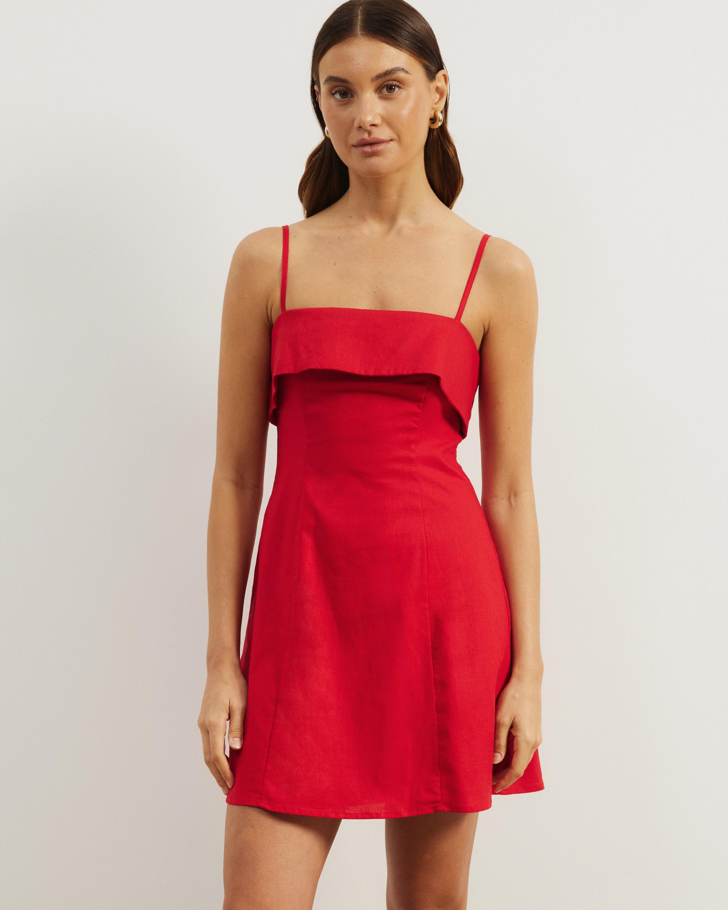 Bella Linen Blend Mini Dress