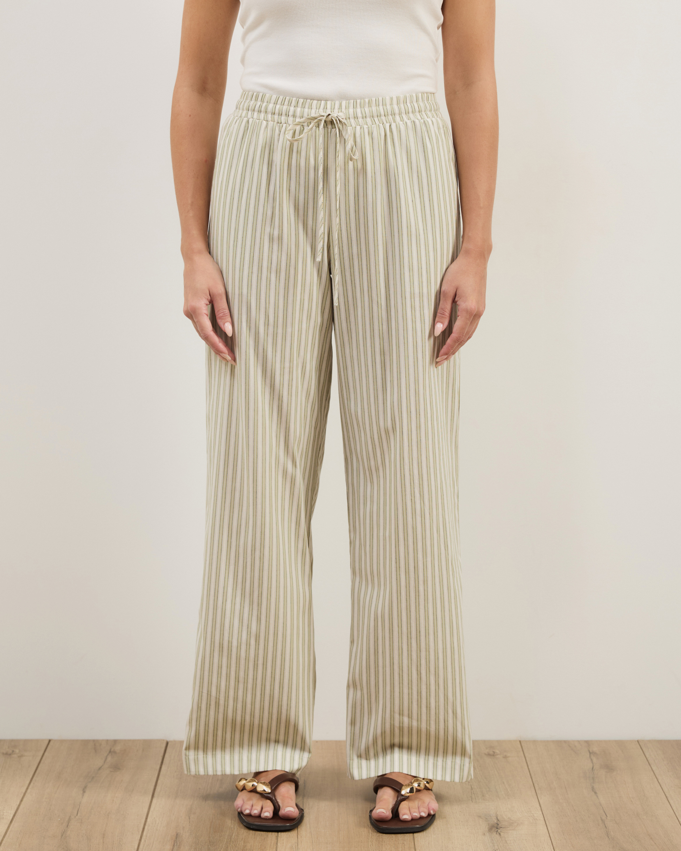 Elis Cotton Pants With Drawstring Detail At Waist