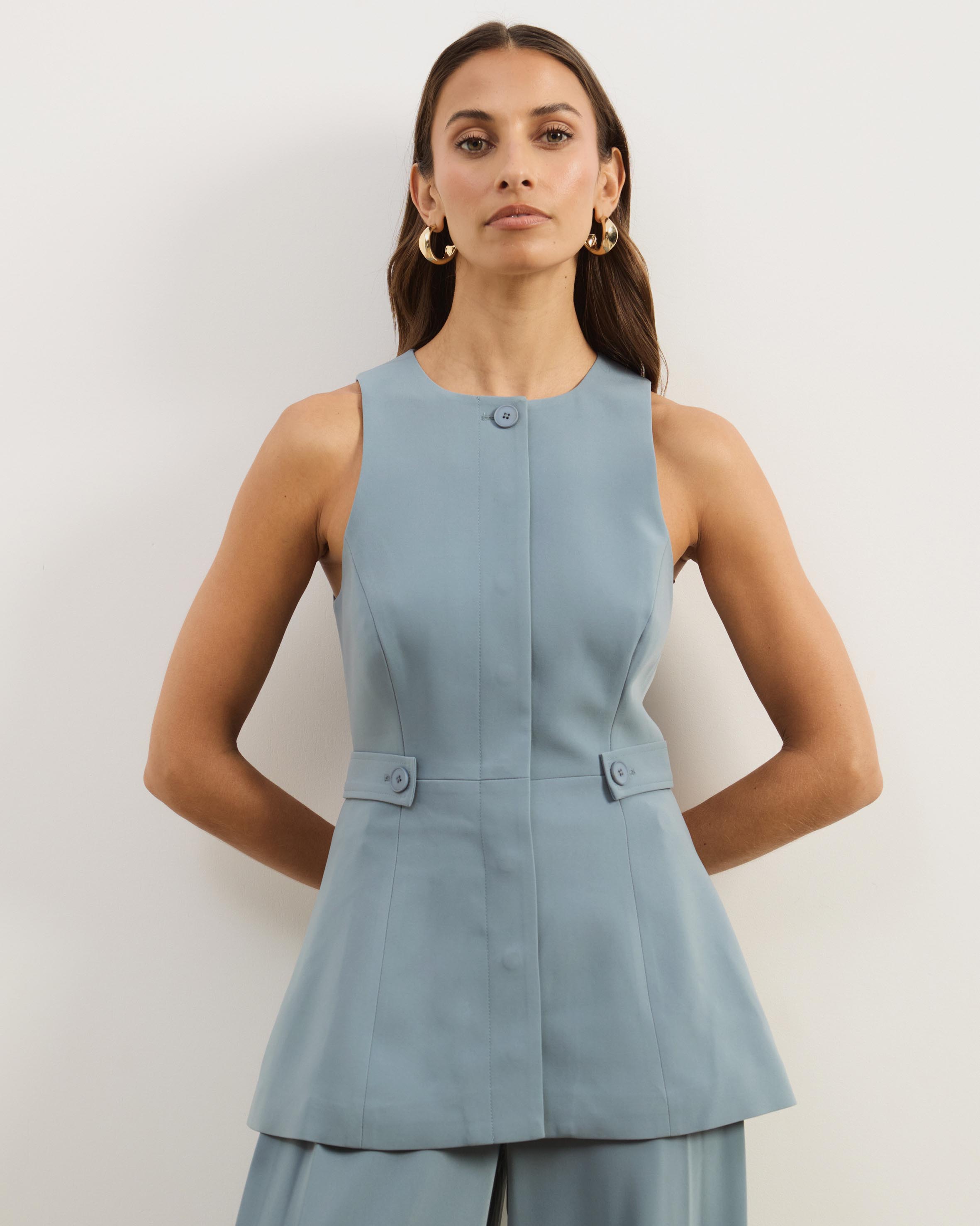 Isola Peplum Tailored Vest