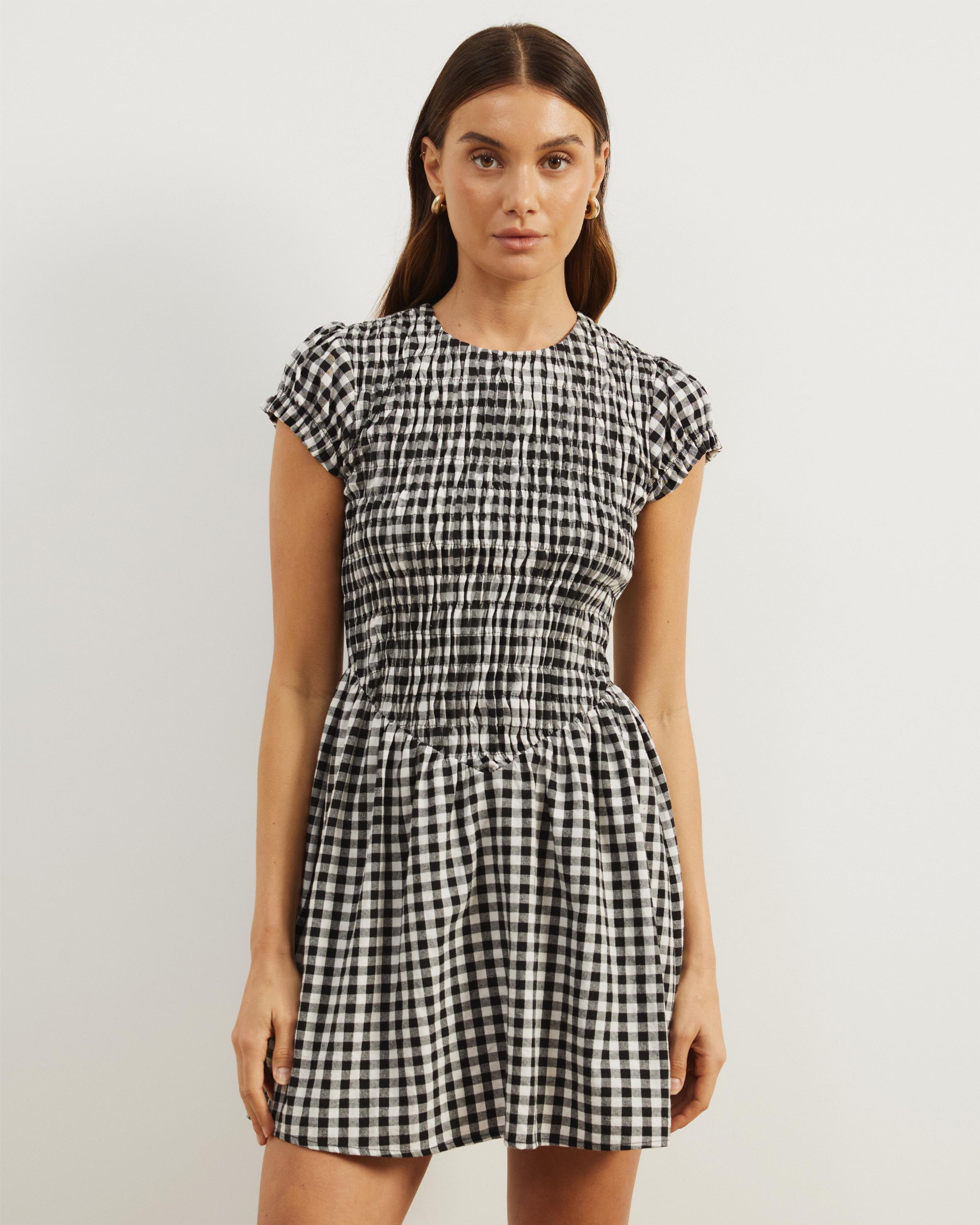 Bell Gingham Mini Dress
