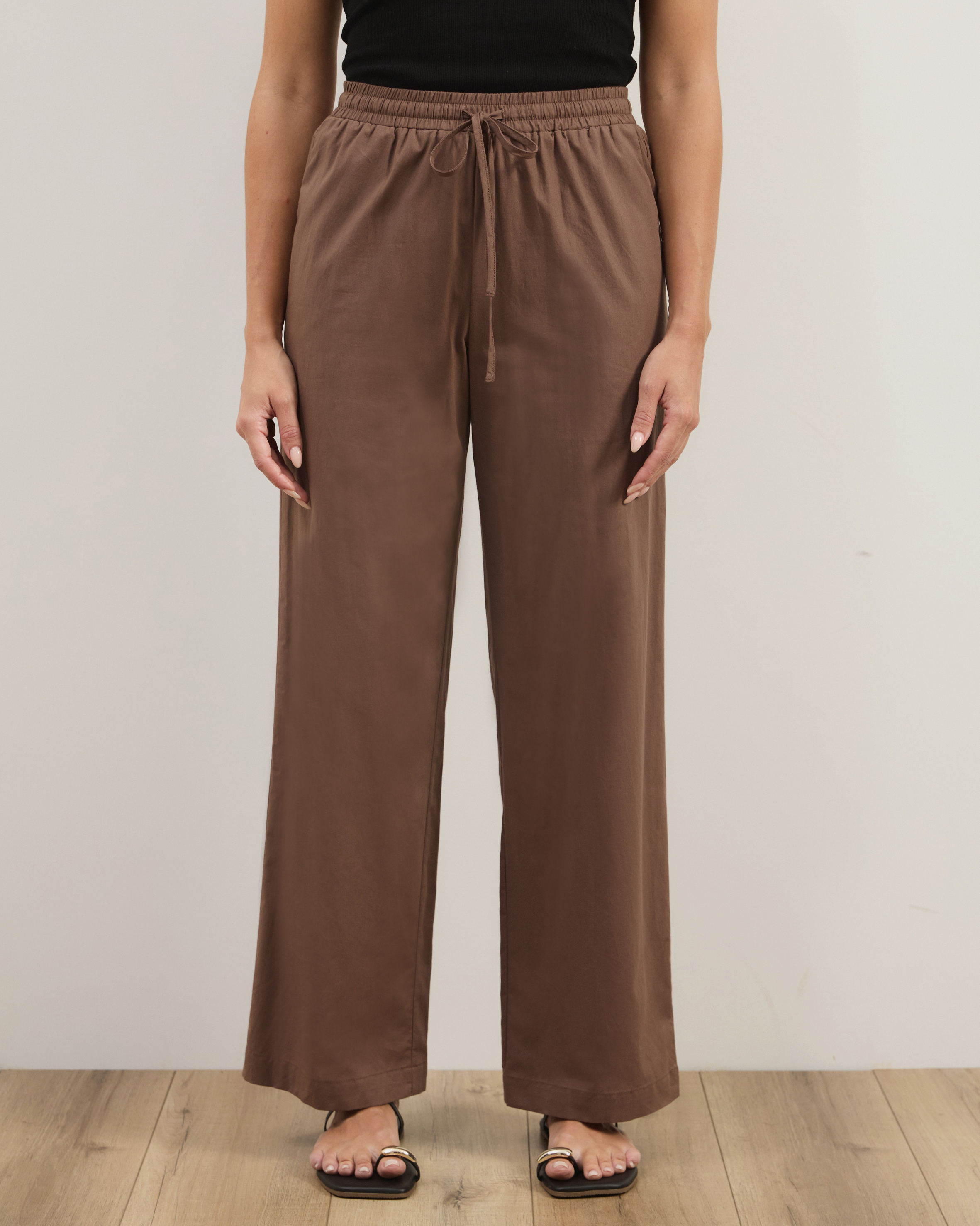 Elis Cotton Pants With Drawstring Detail At Waist