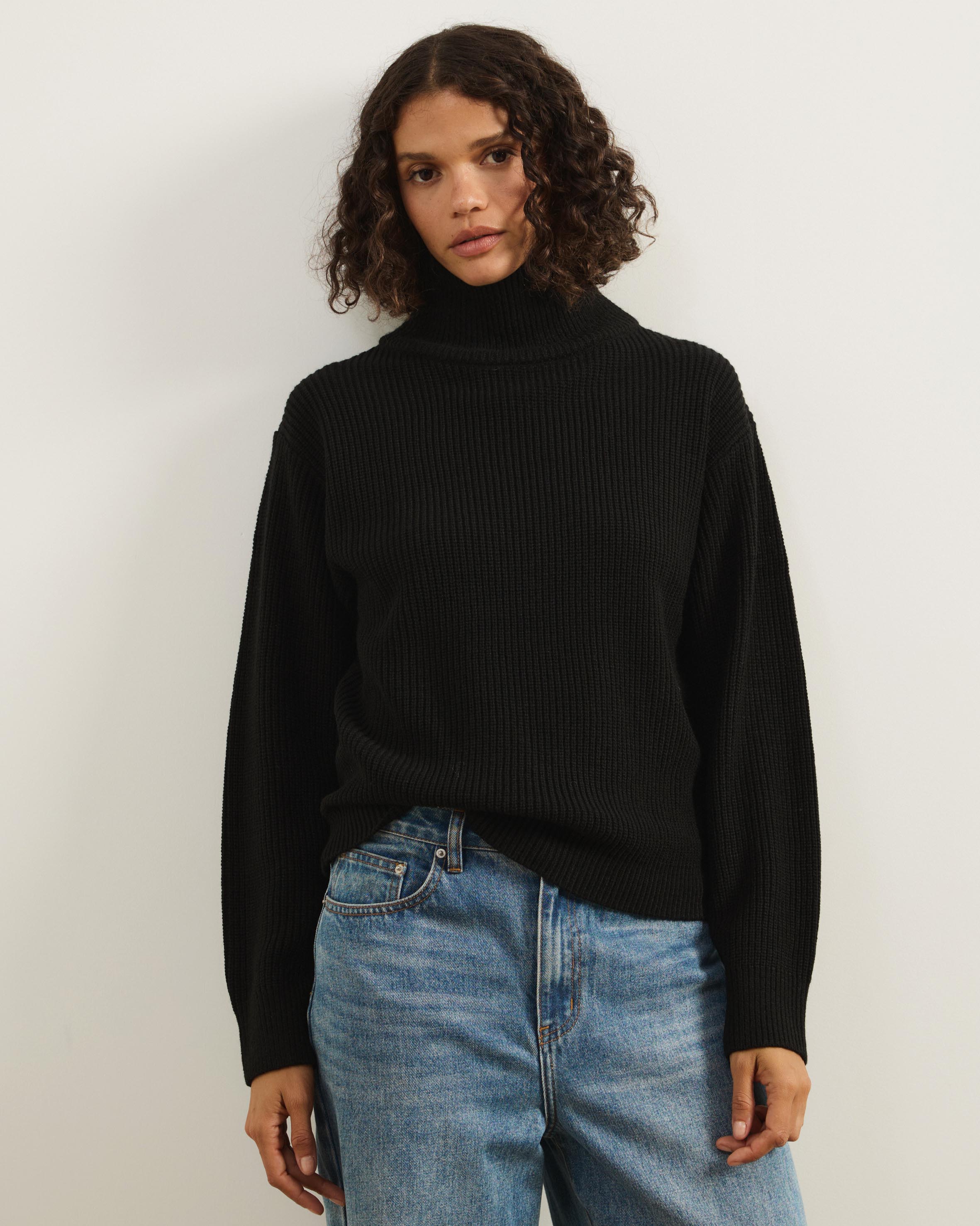 Alice Rib Knit Funnel Neck Jumper