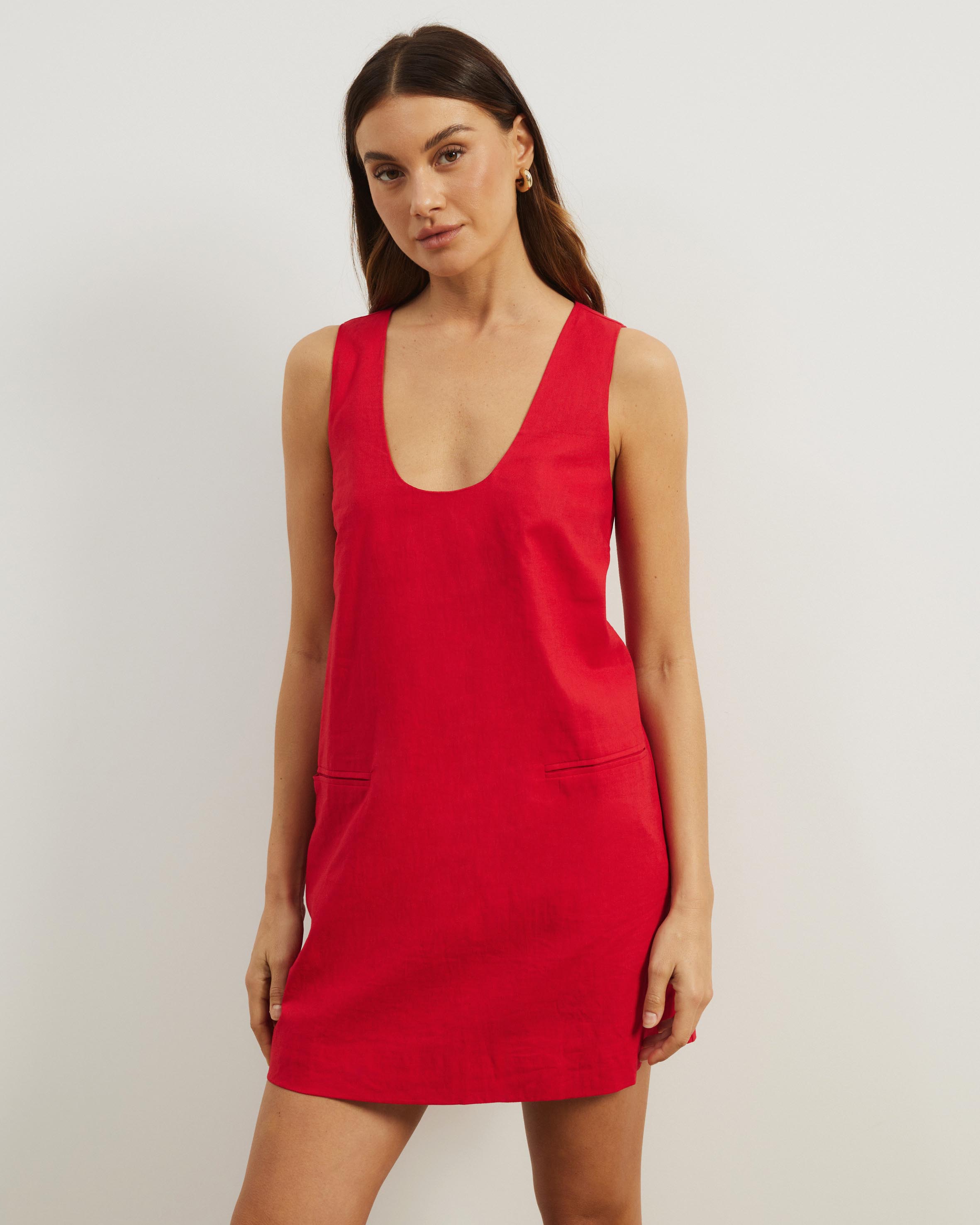 Luna Linen Blend Mini Dress