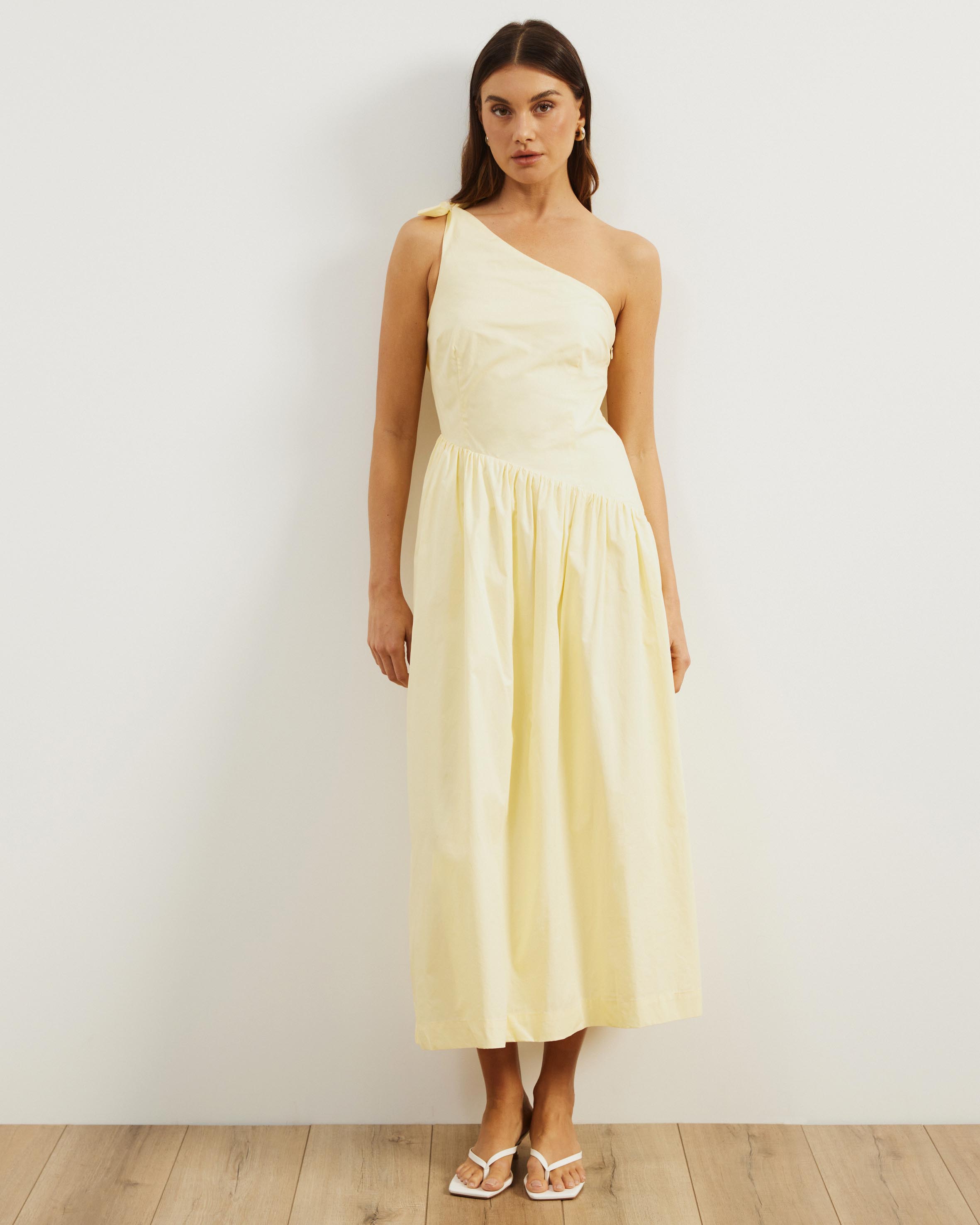 Dani One Shoulder Poplin Maxi Dress