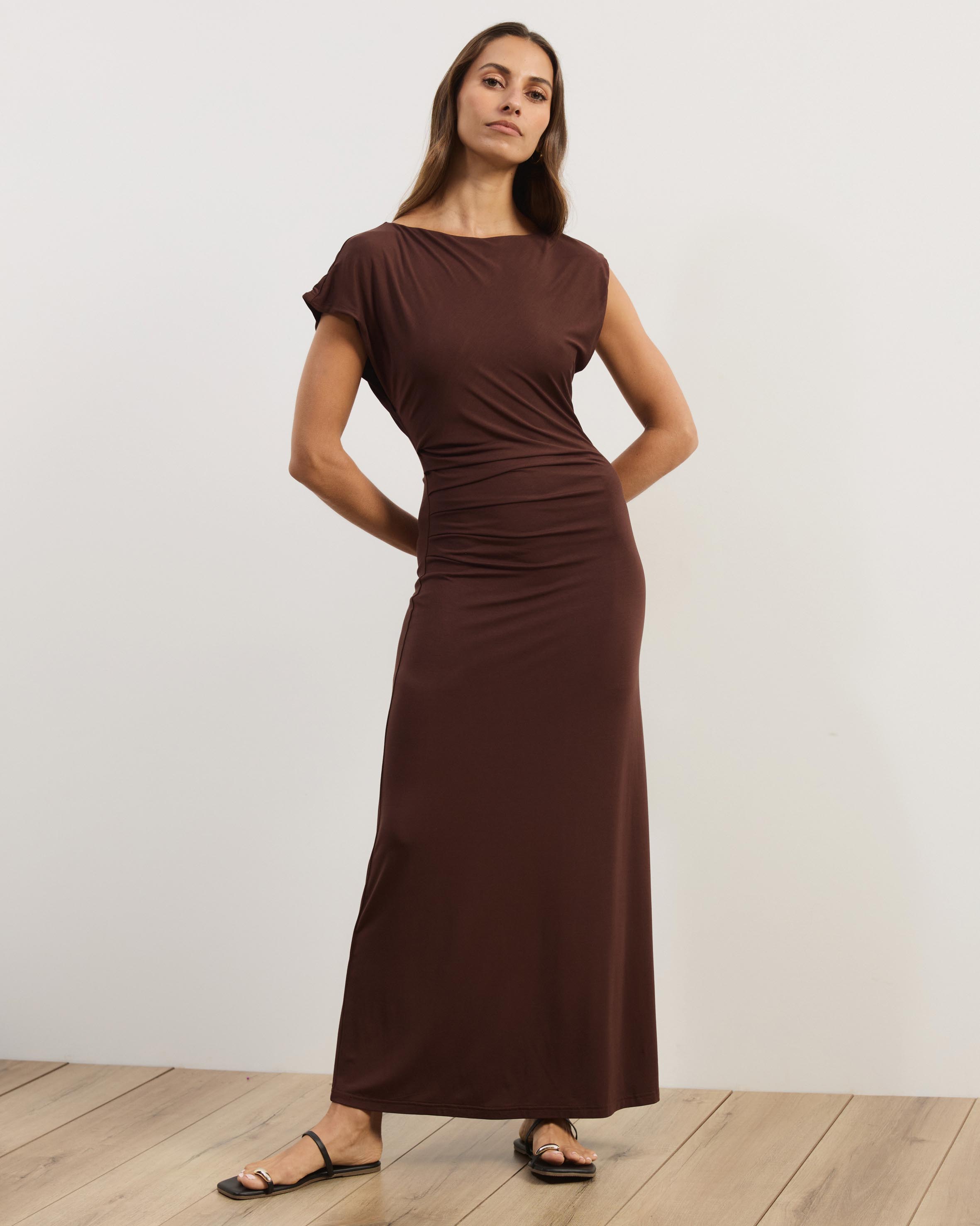 Ruth Jersey Midi Dress With Side Split
