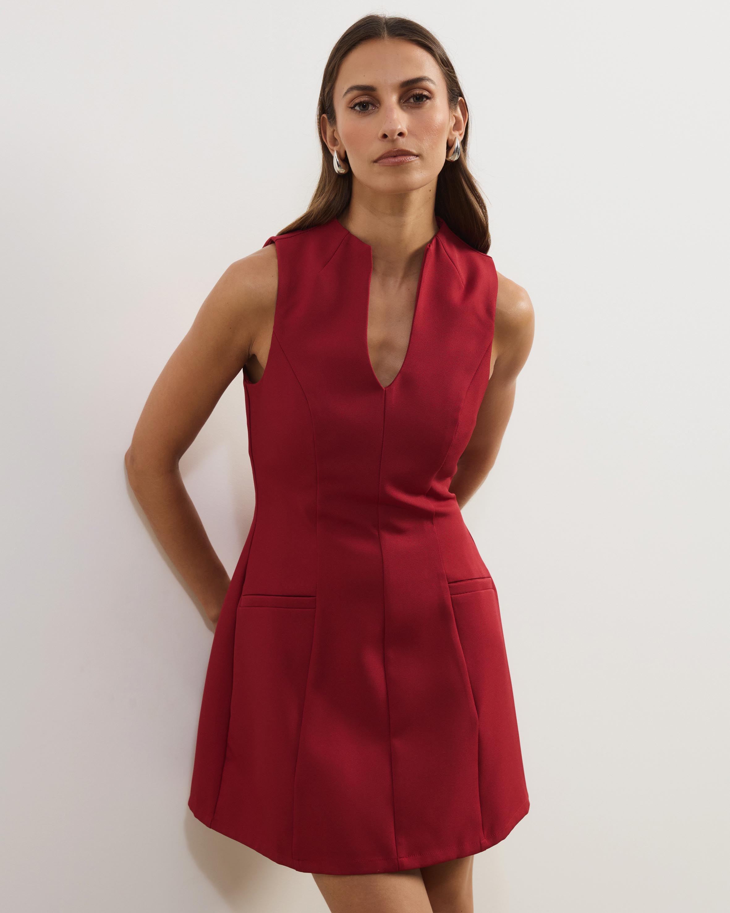Shay Suiting V-Neck Mini Dress