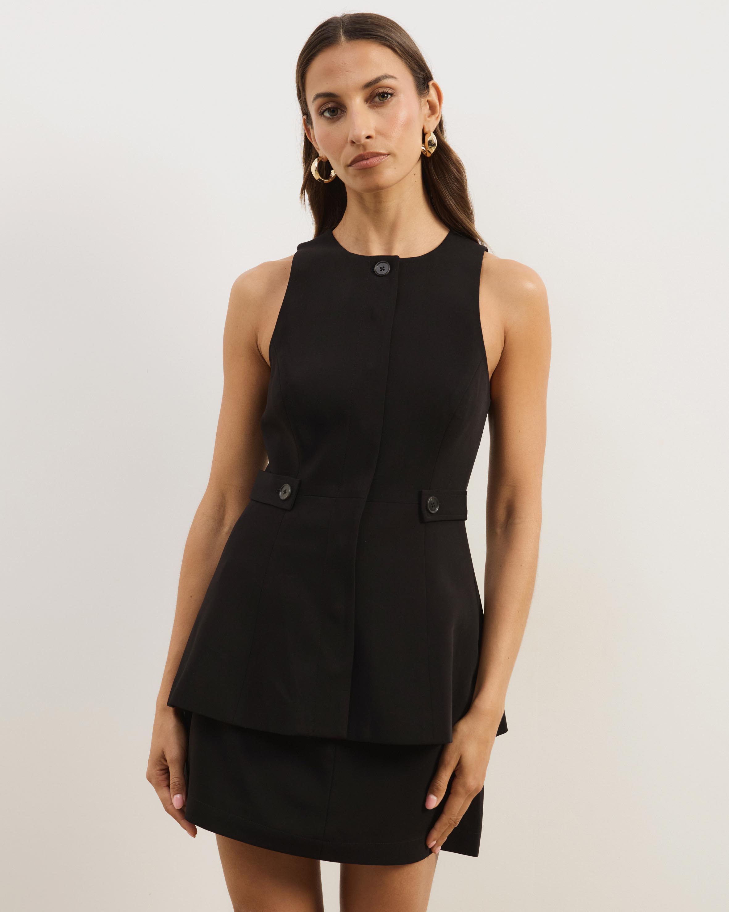 Isola Peplum Tailored Vest