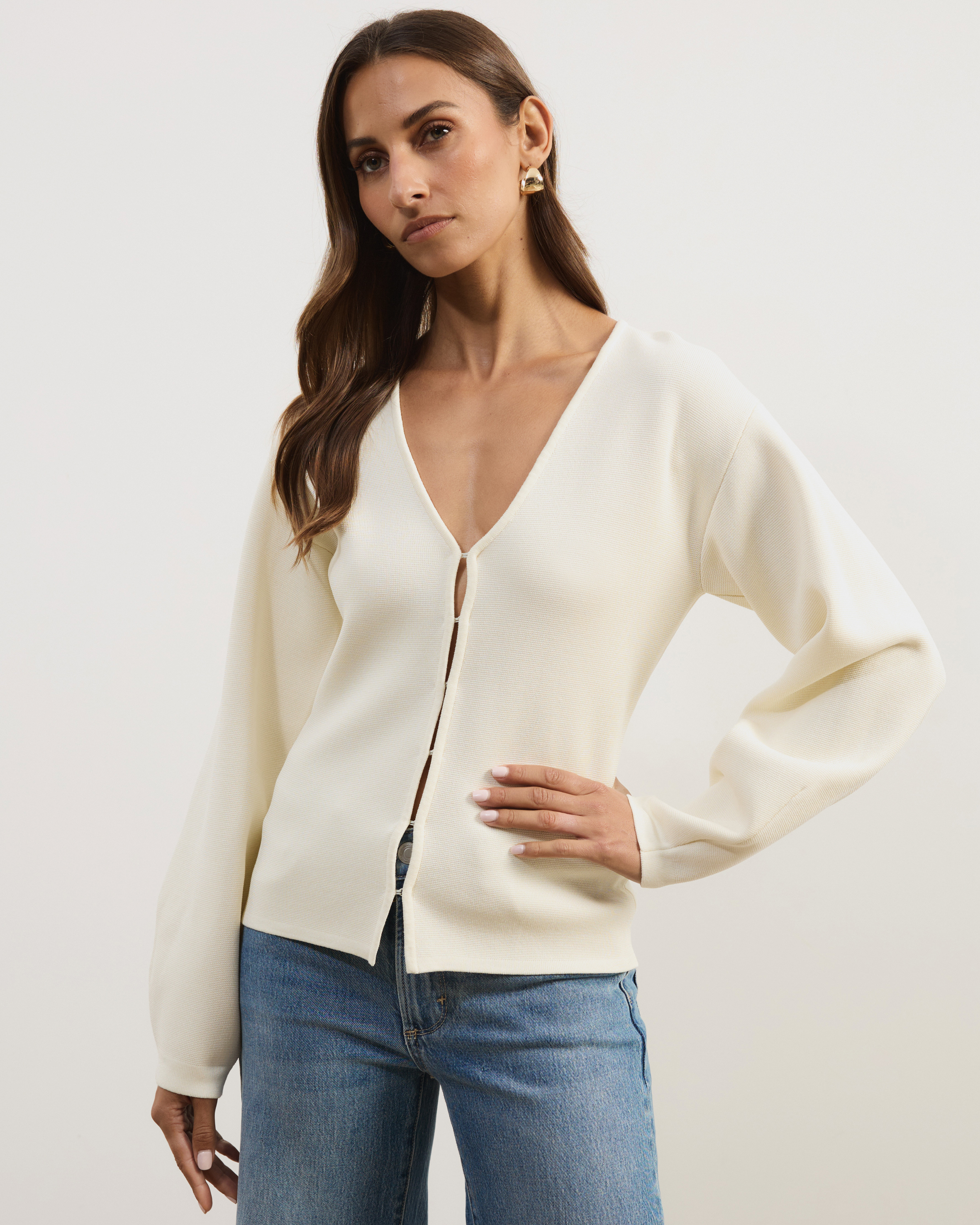 Knit Cardigan with Fitted Waist