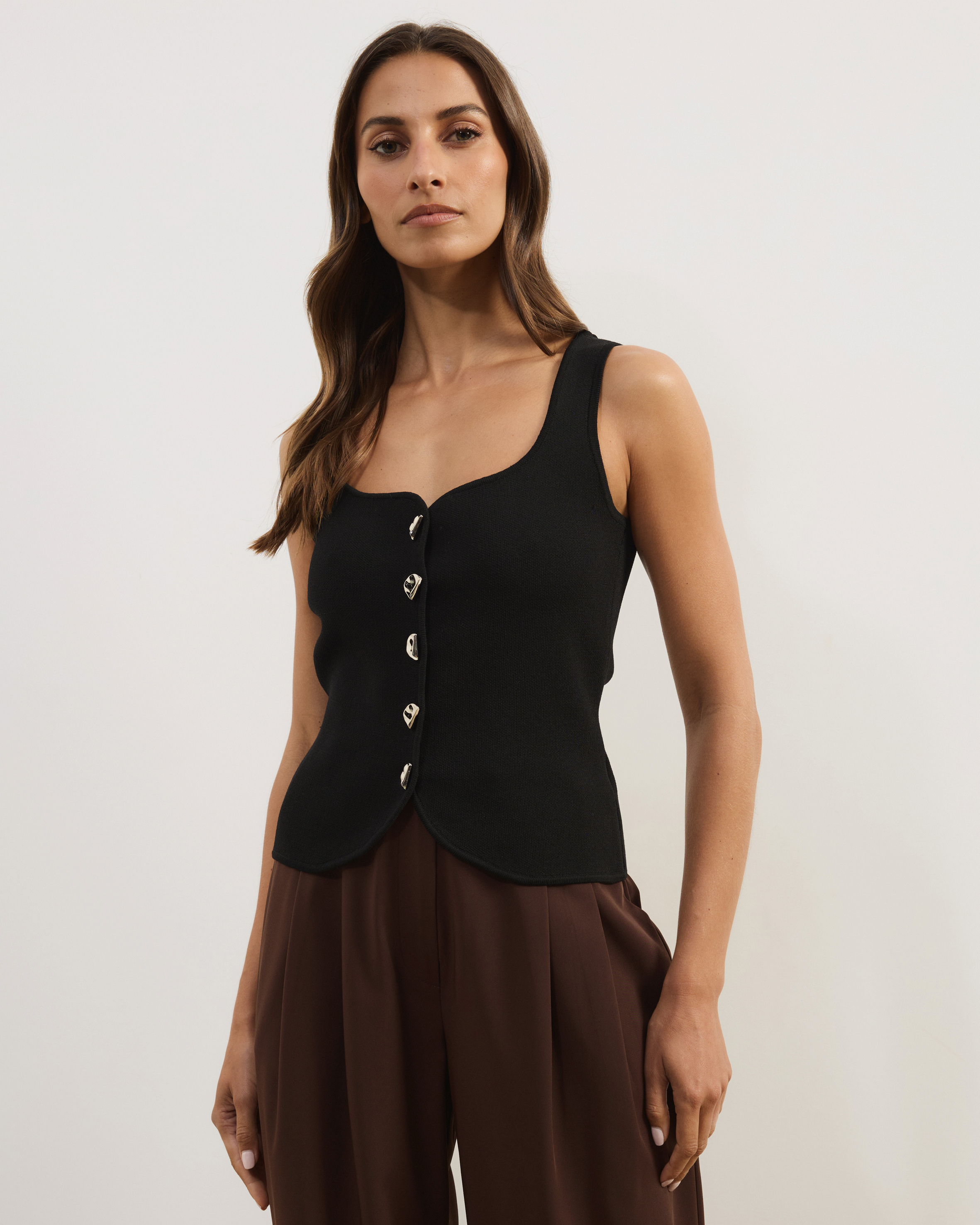 Elly Square Neckline Knit Tank