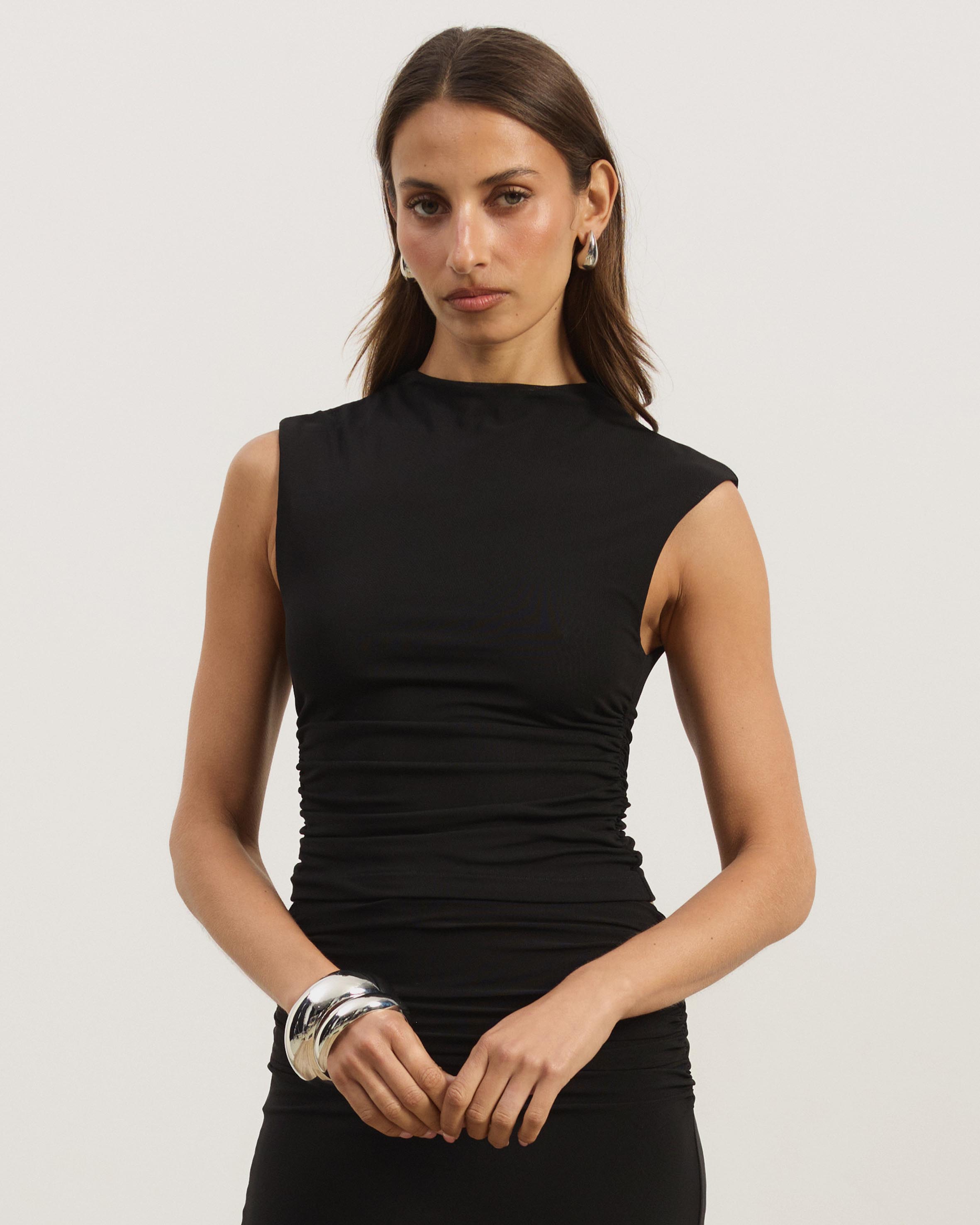 Leni Mesh Cap Sleeve Top