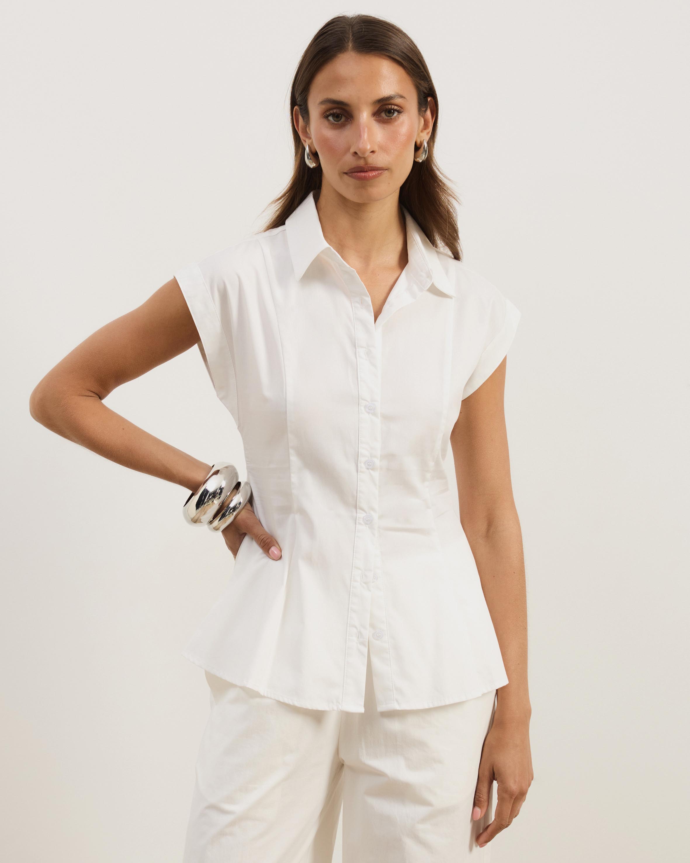 Ilyra Cap Sleeve Shirt