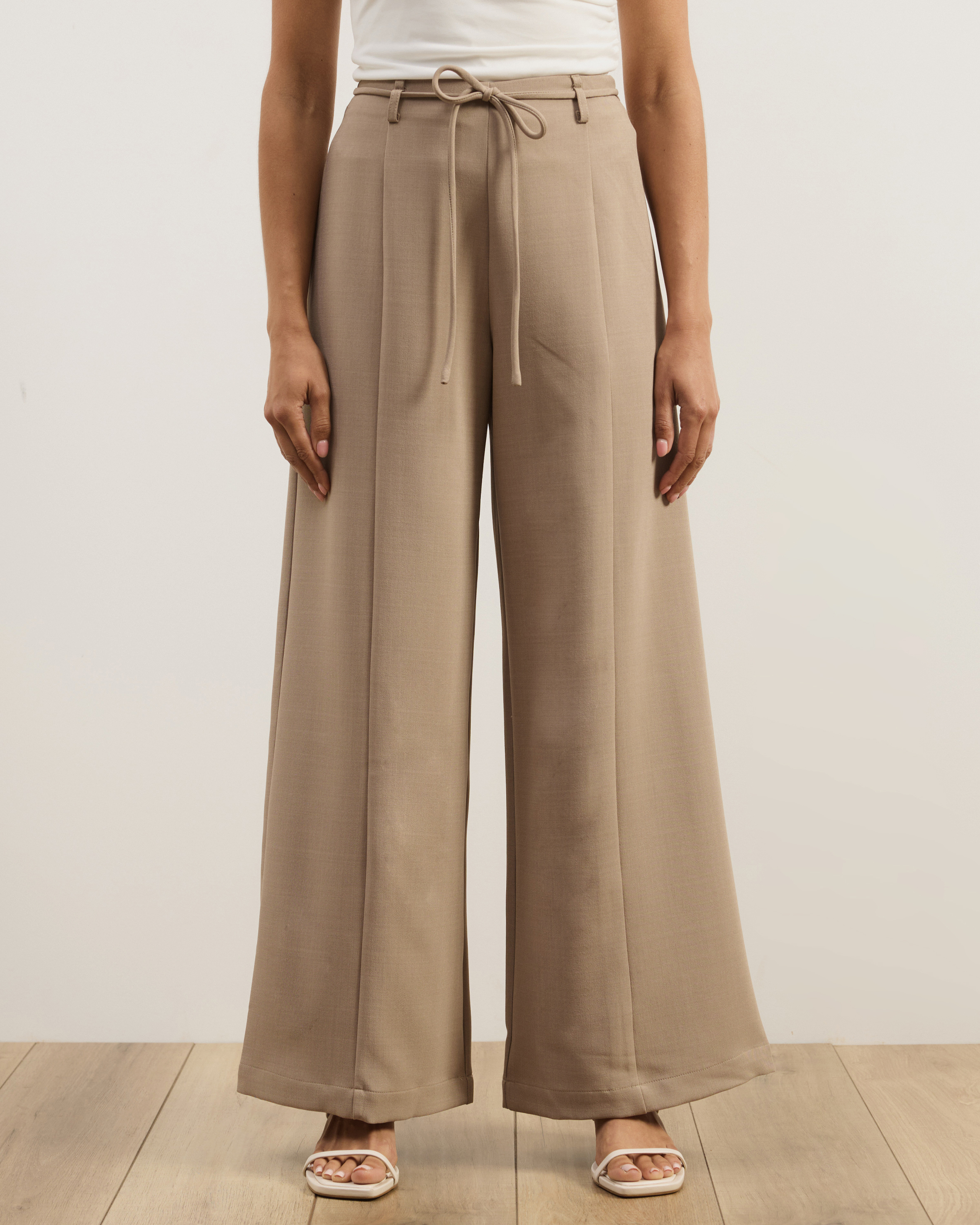Kyra Tie Belt Tailored Pants