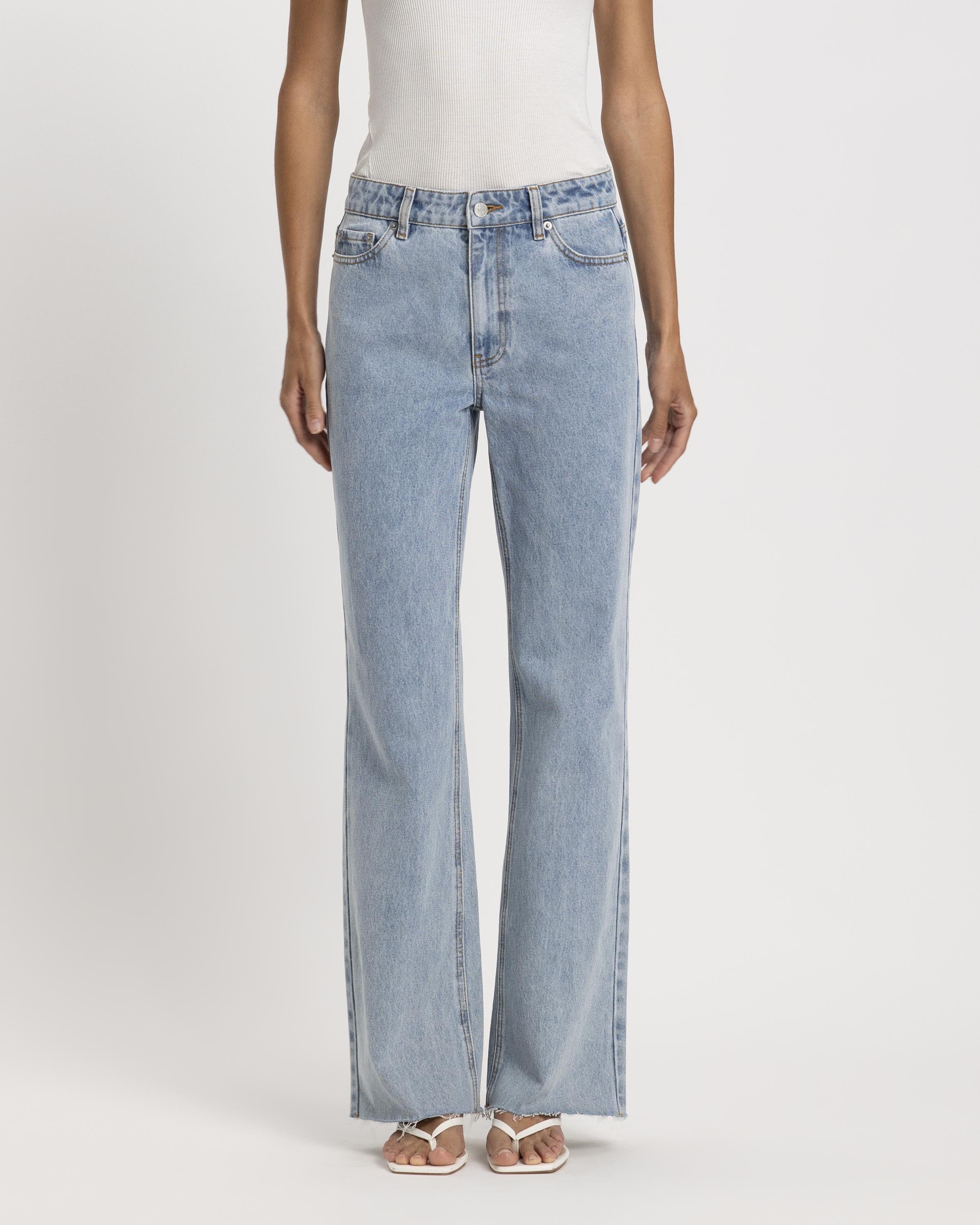 Myra Straight Leg Raw Hem Jeans