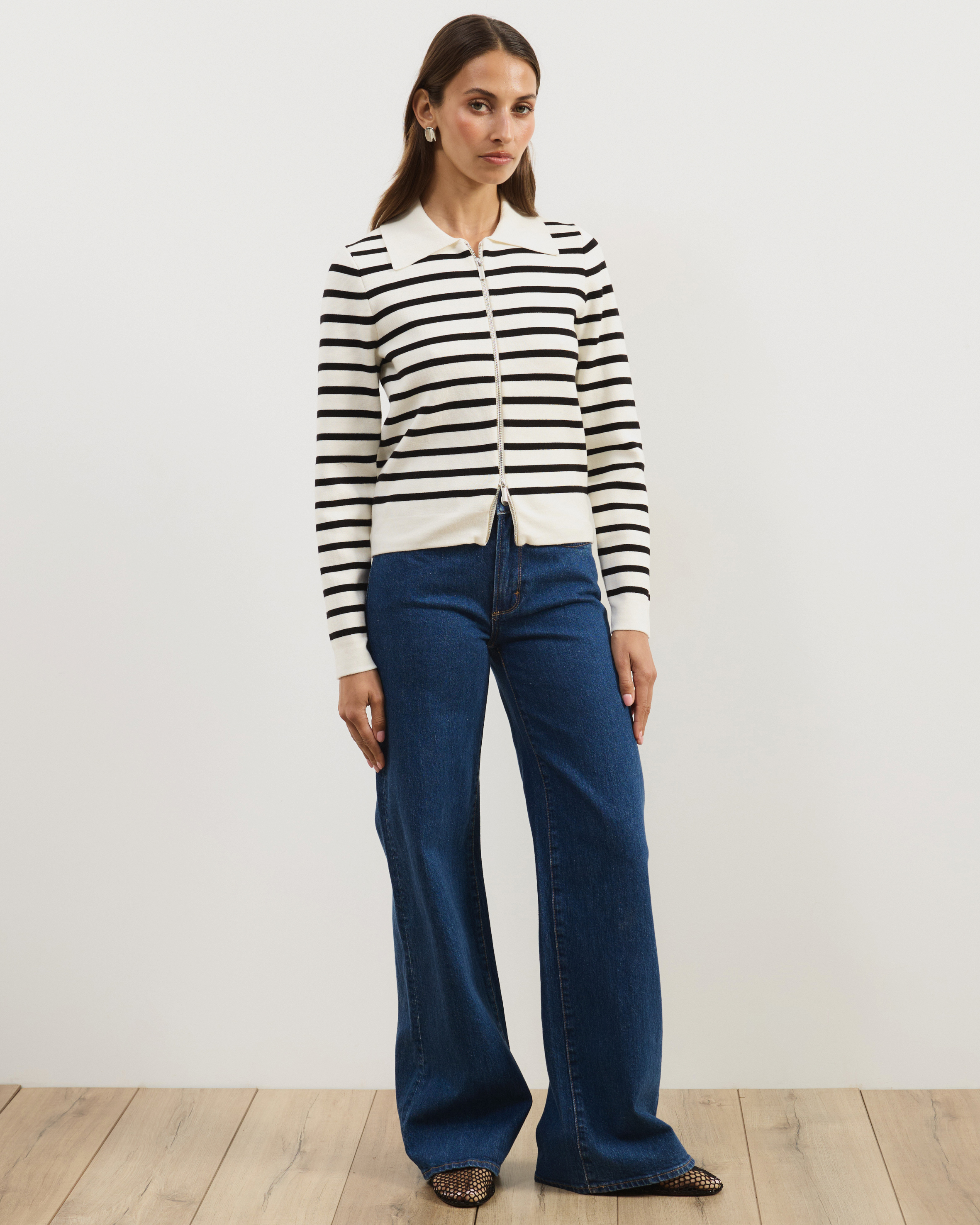 Delilah Long Sleeve Double Ended Zipped Knit Jacket
