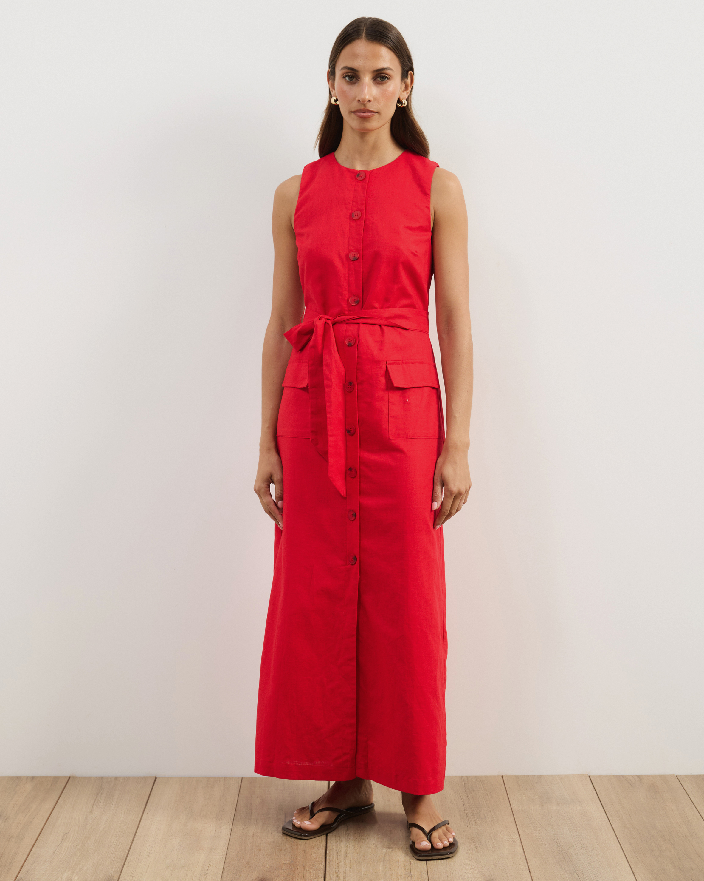 Hailey Linen Blend Midi Dress