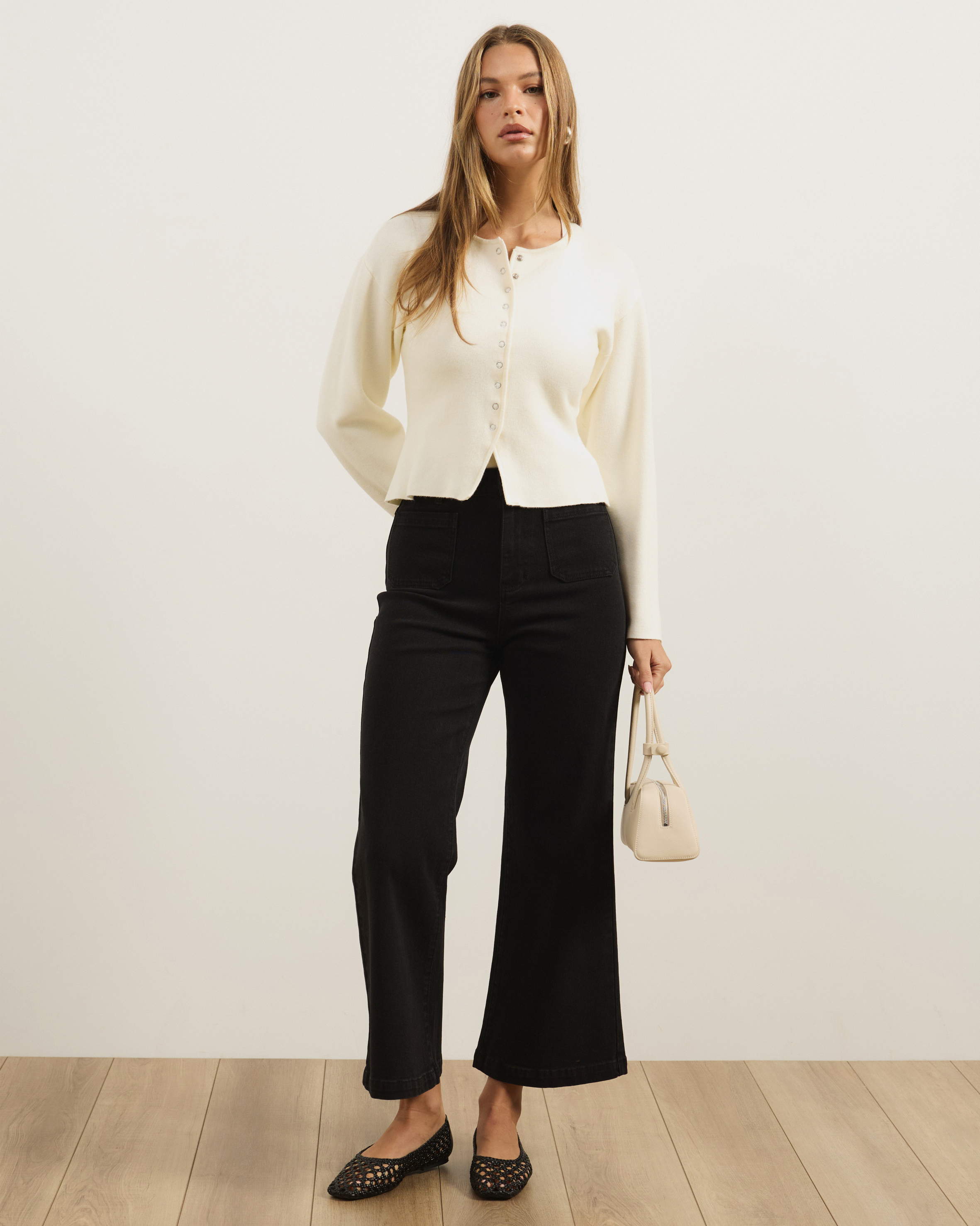 Luella High Rise Crop Flare Jeans