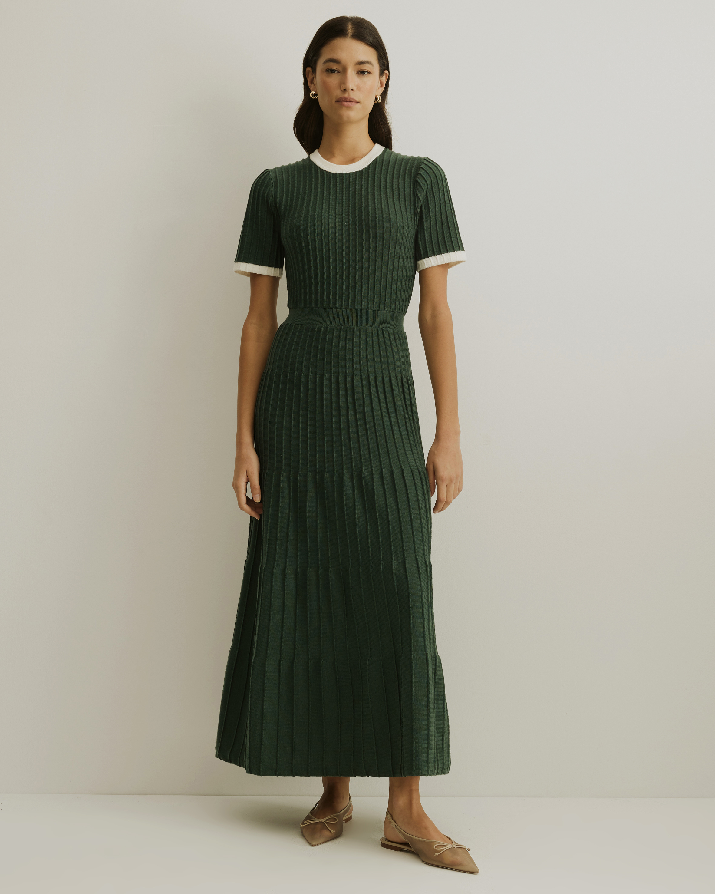 Kendra Contrast Knit Midi Dress