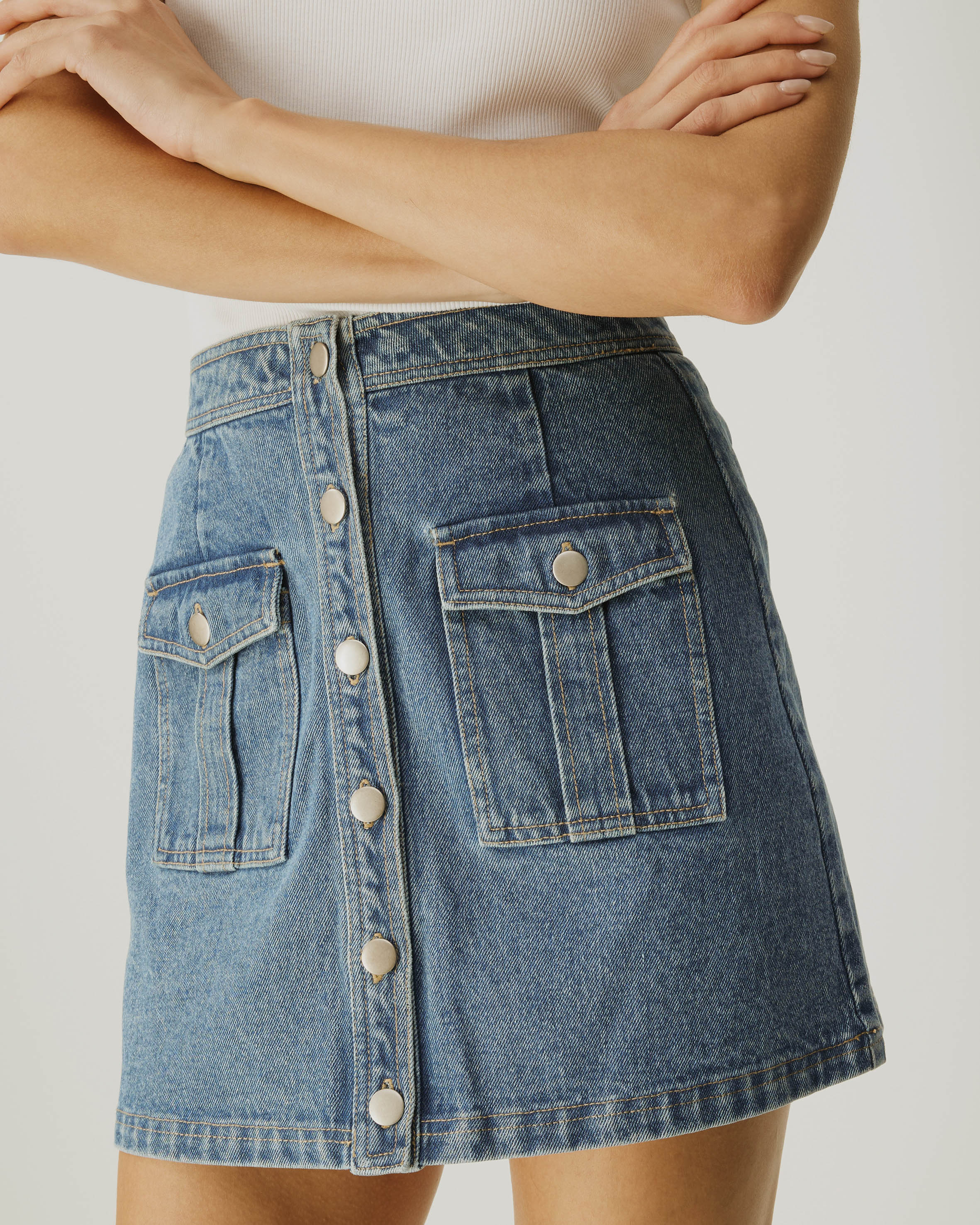 Harlow Pocket Denim Skirt