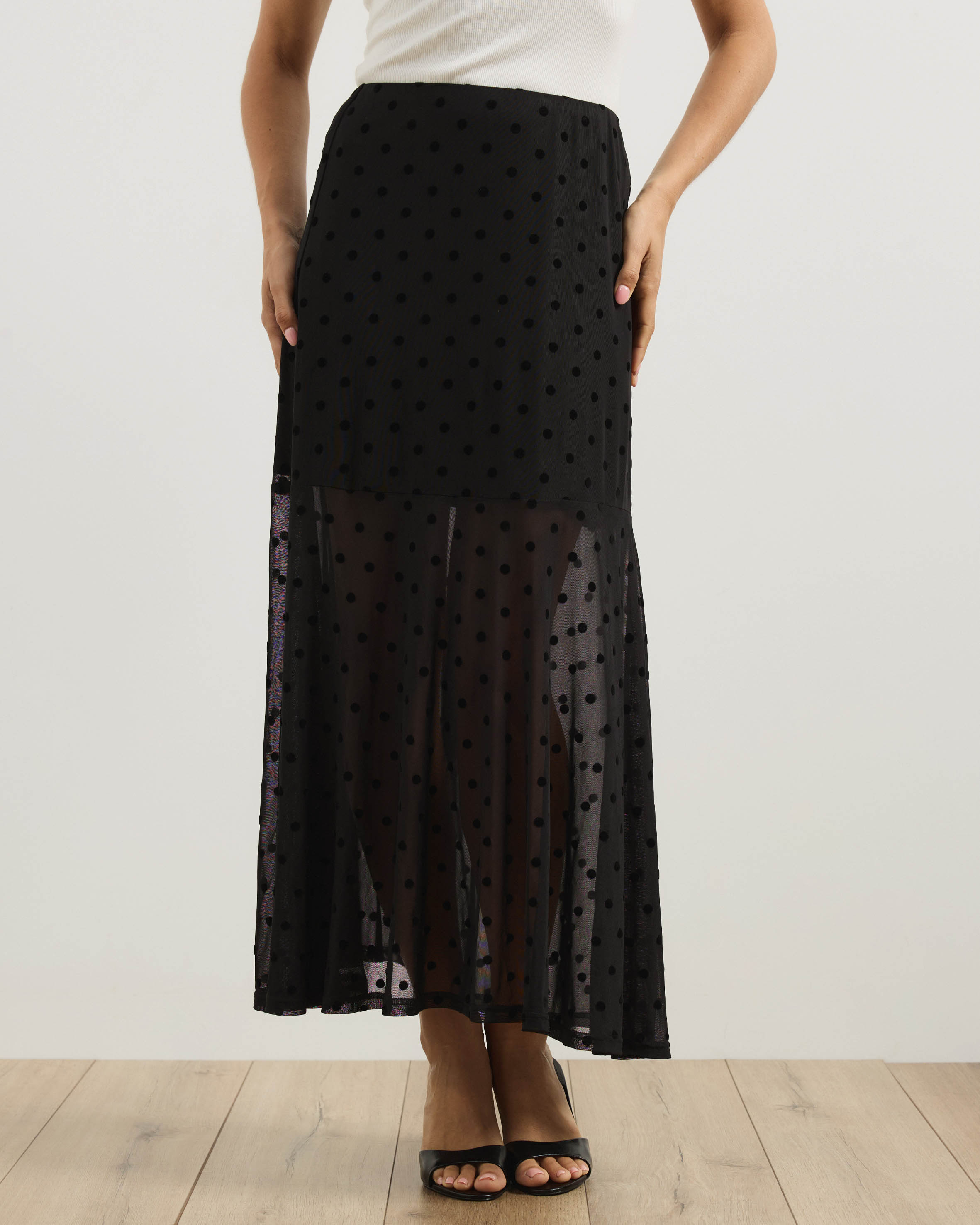 Aria Polka Dot Sheer Skirt