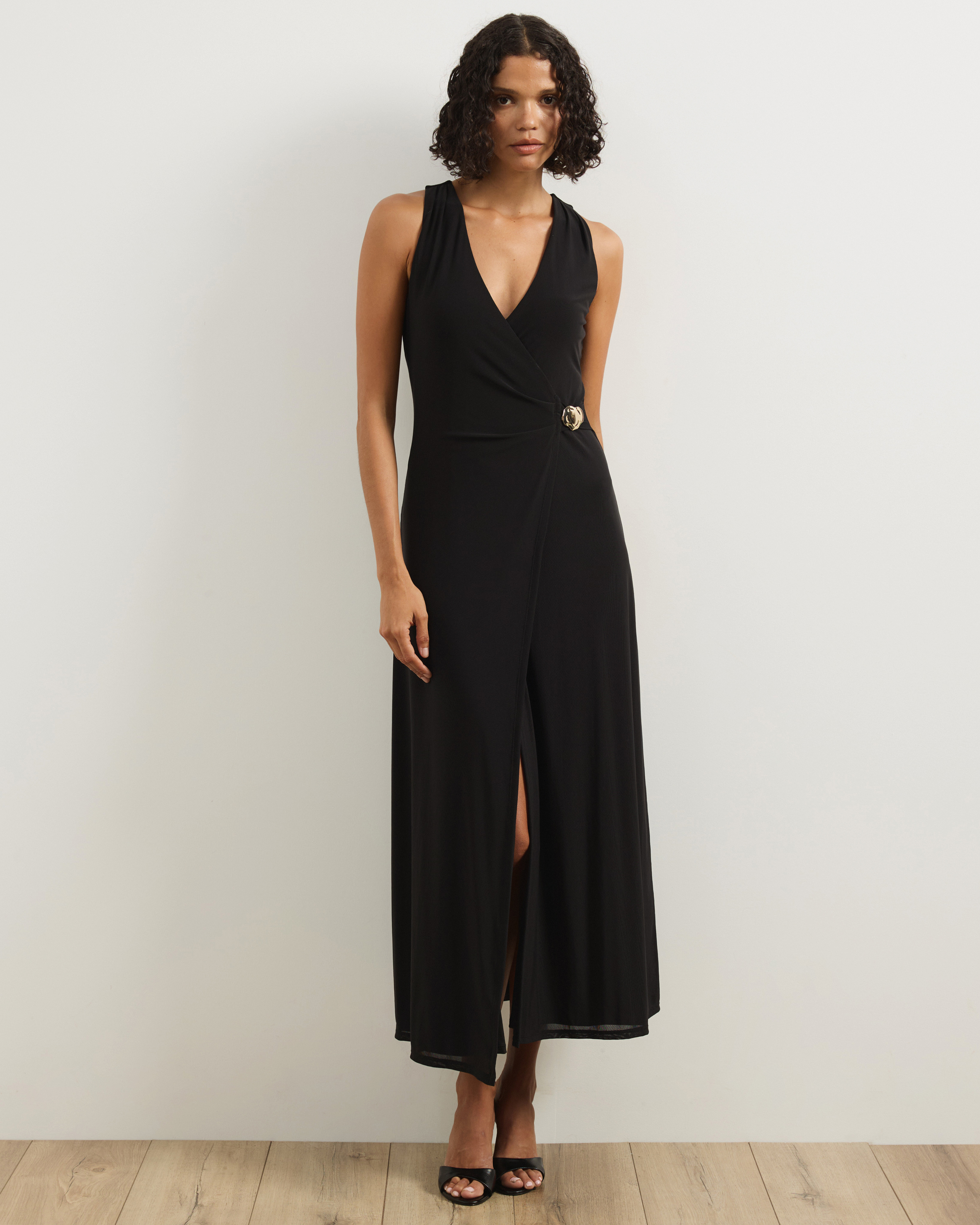 Ginni Wrap Mesh Midi Dress
