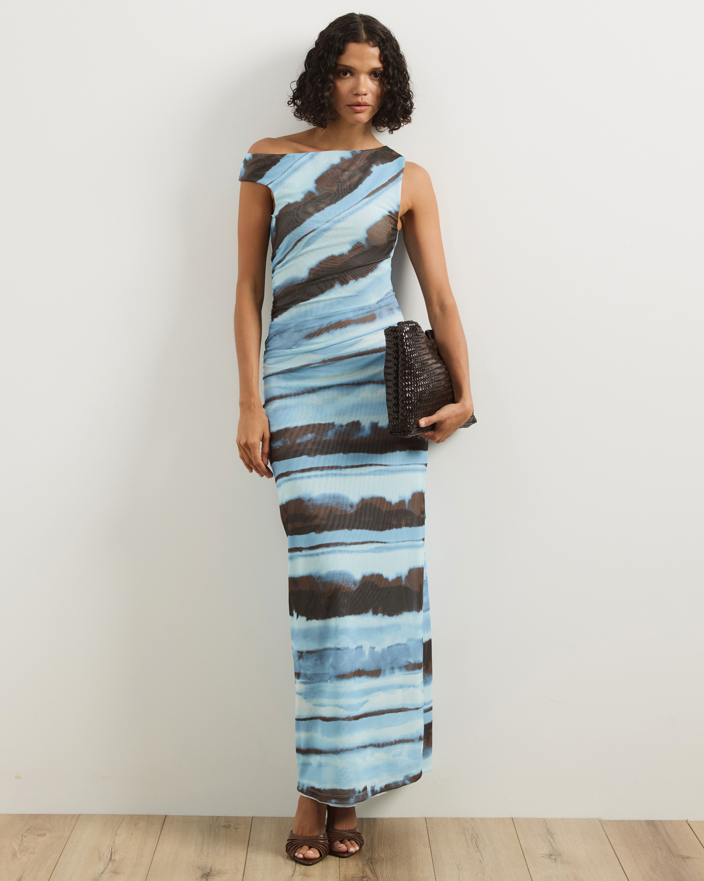 Koda Mesh Off Shoulder Midi Dress