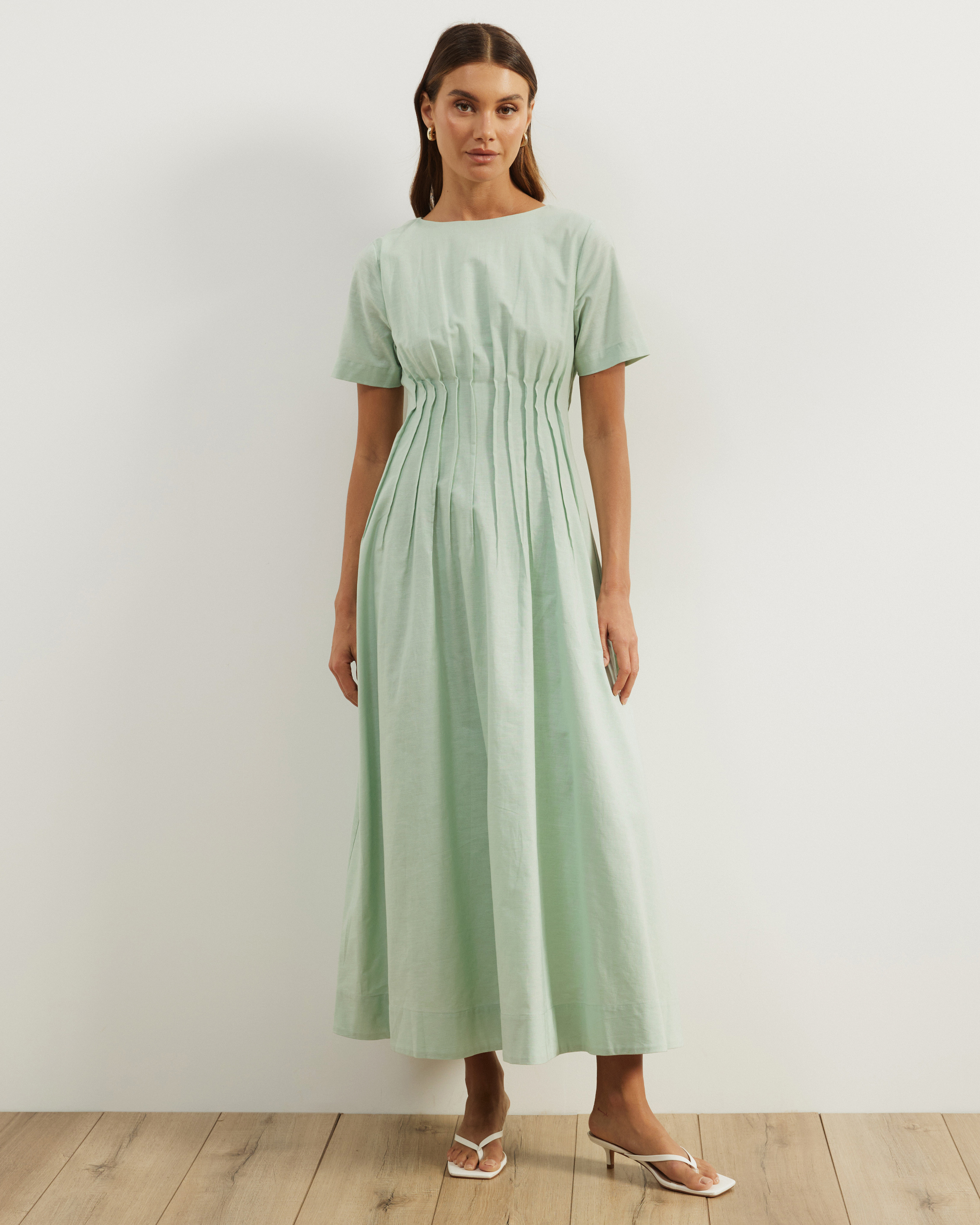 Maya Pleat Maxi Dress