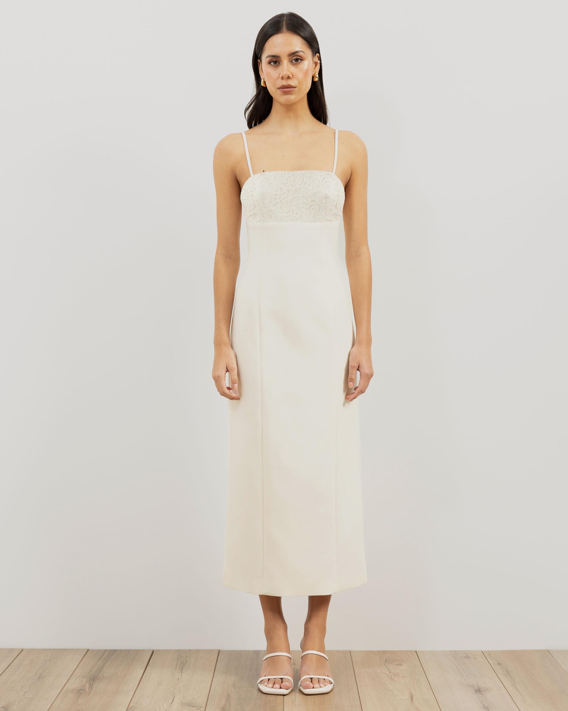 Sofia Lace Bust Midi Dress