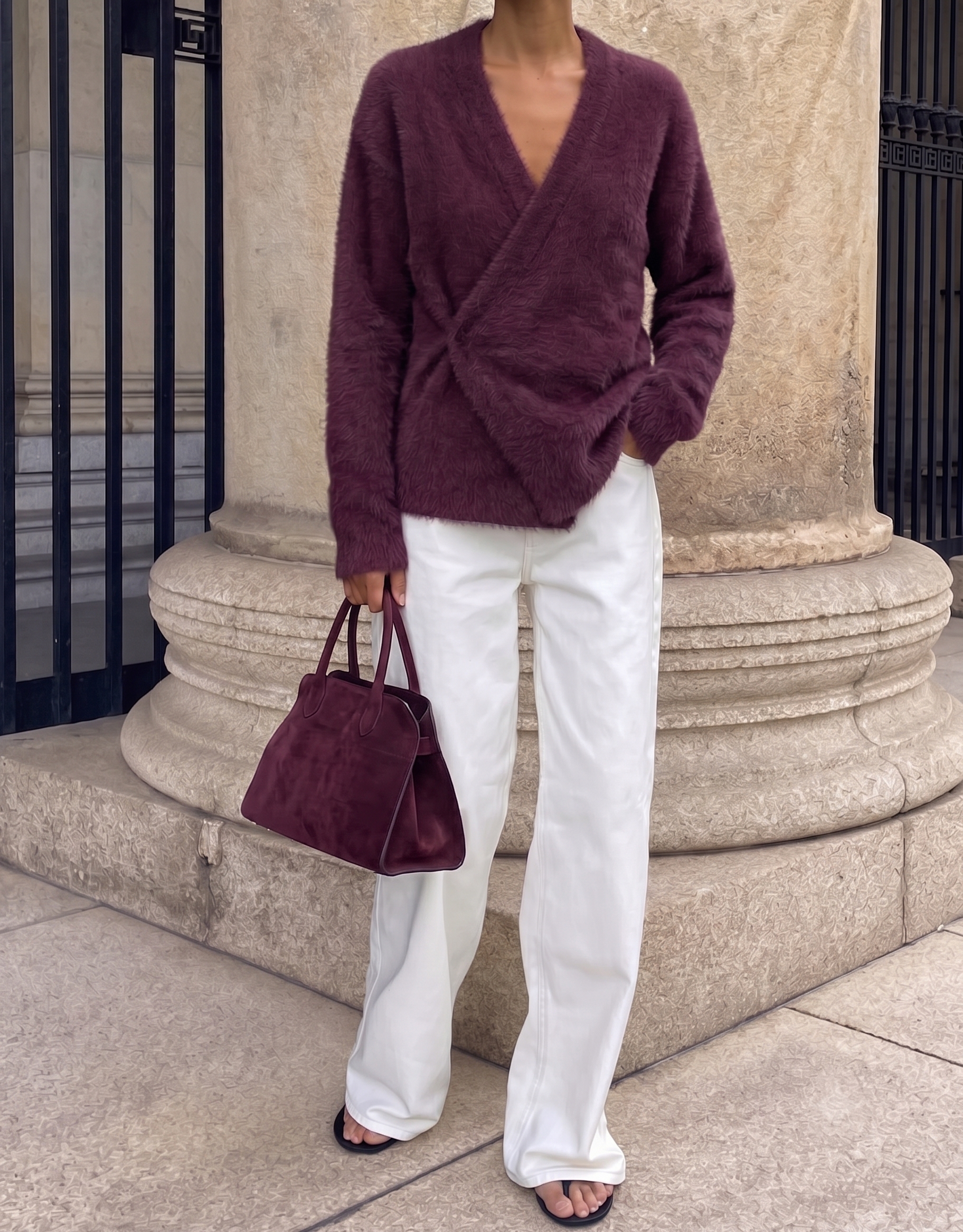 Cara Asymmetric Buttoned Knit Cardigan
