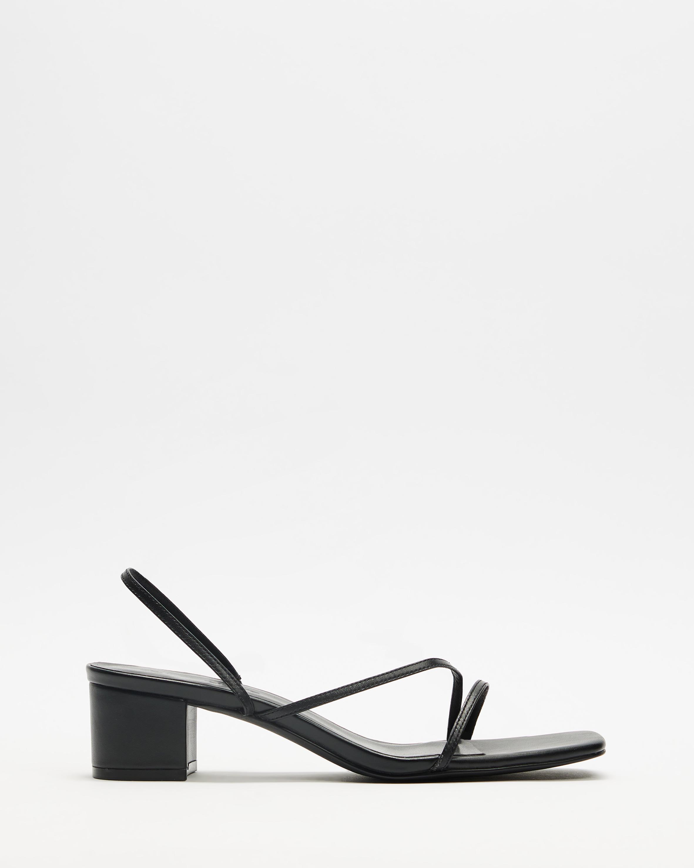 Dahlia Leather Strappy Block Heels