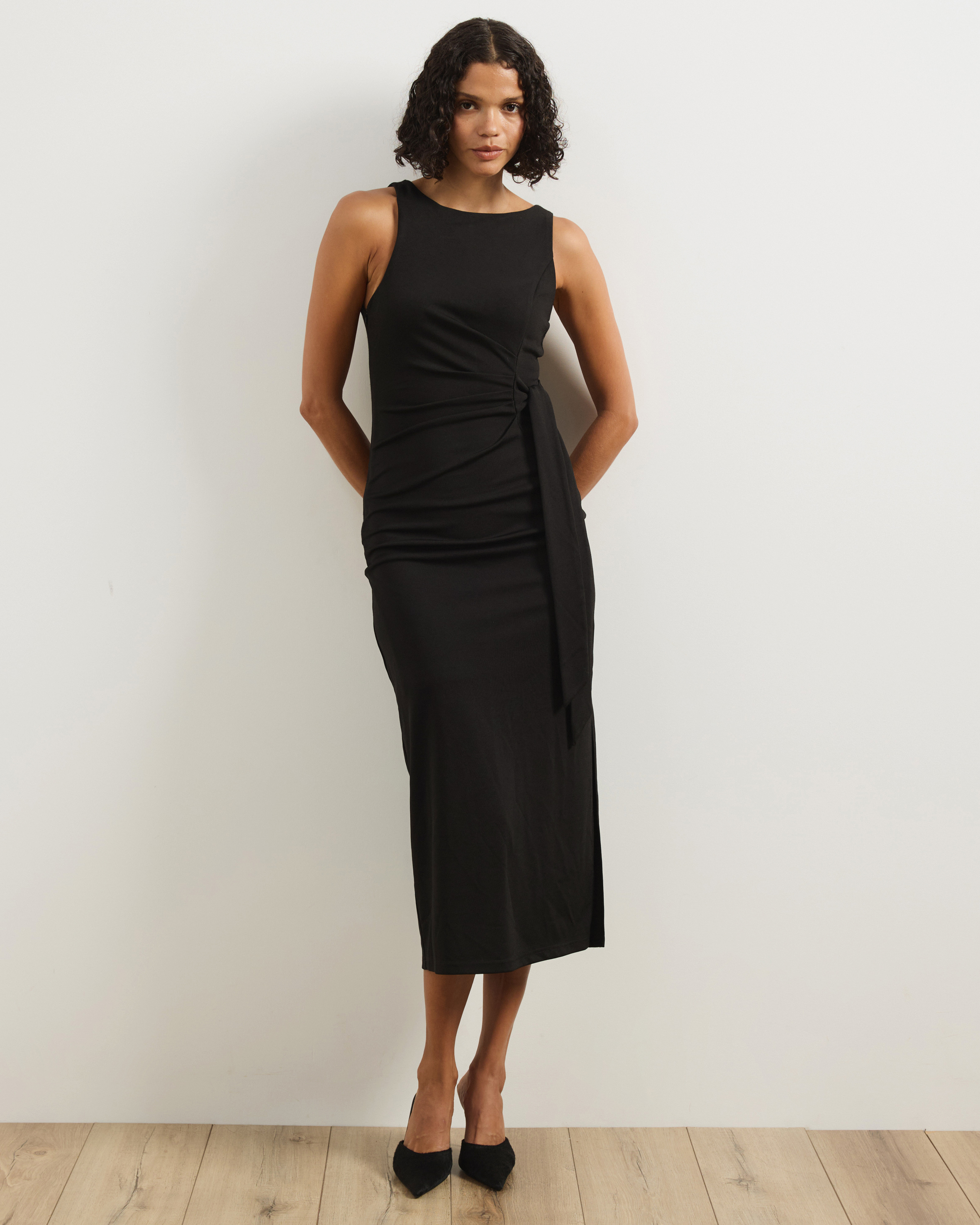 Lori Knot Front Midi Dress