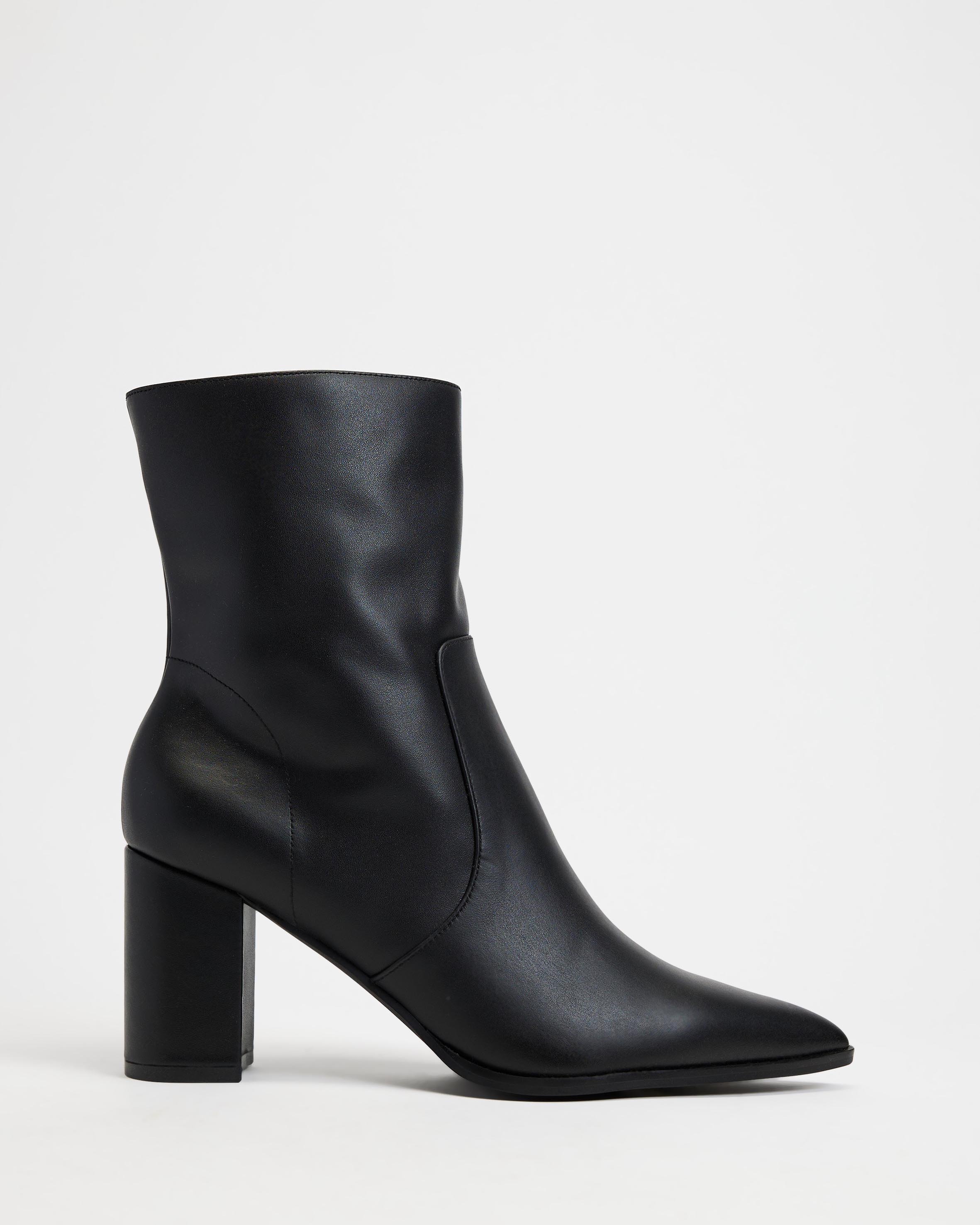 Fern Leather Block Heel Ankle Boots