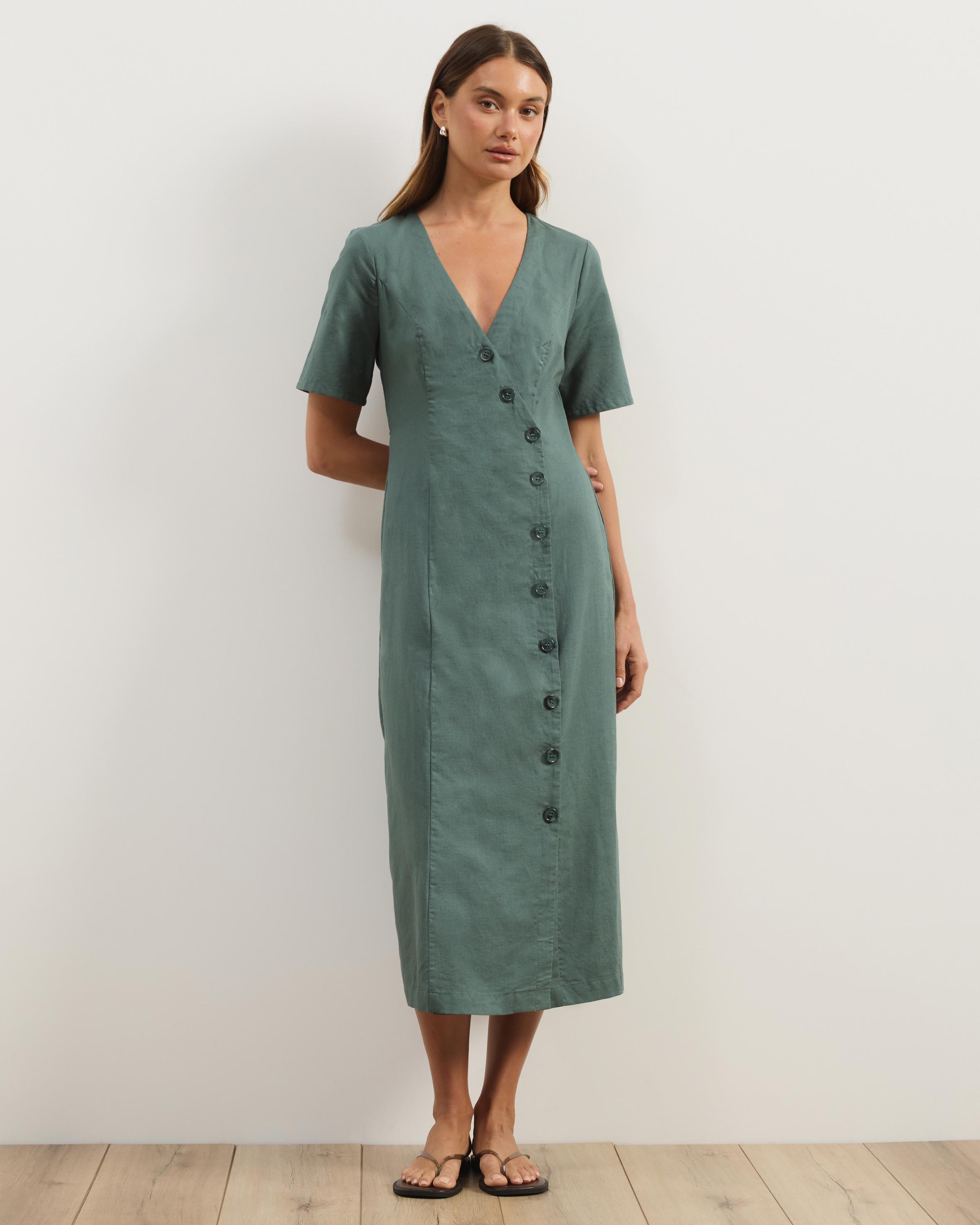 Alice Asymmetric Wrap Midi Dress