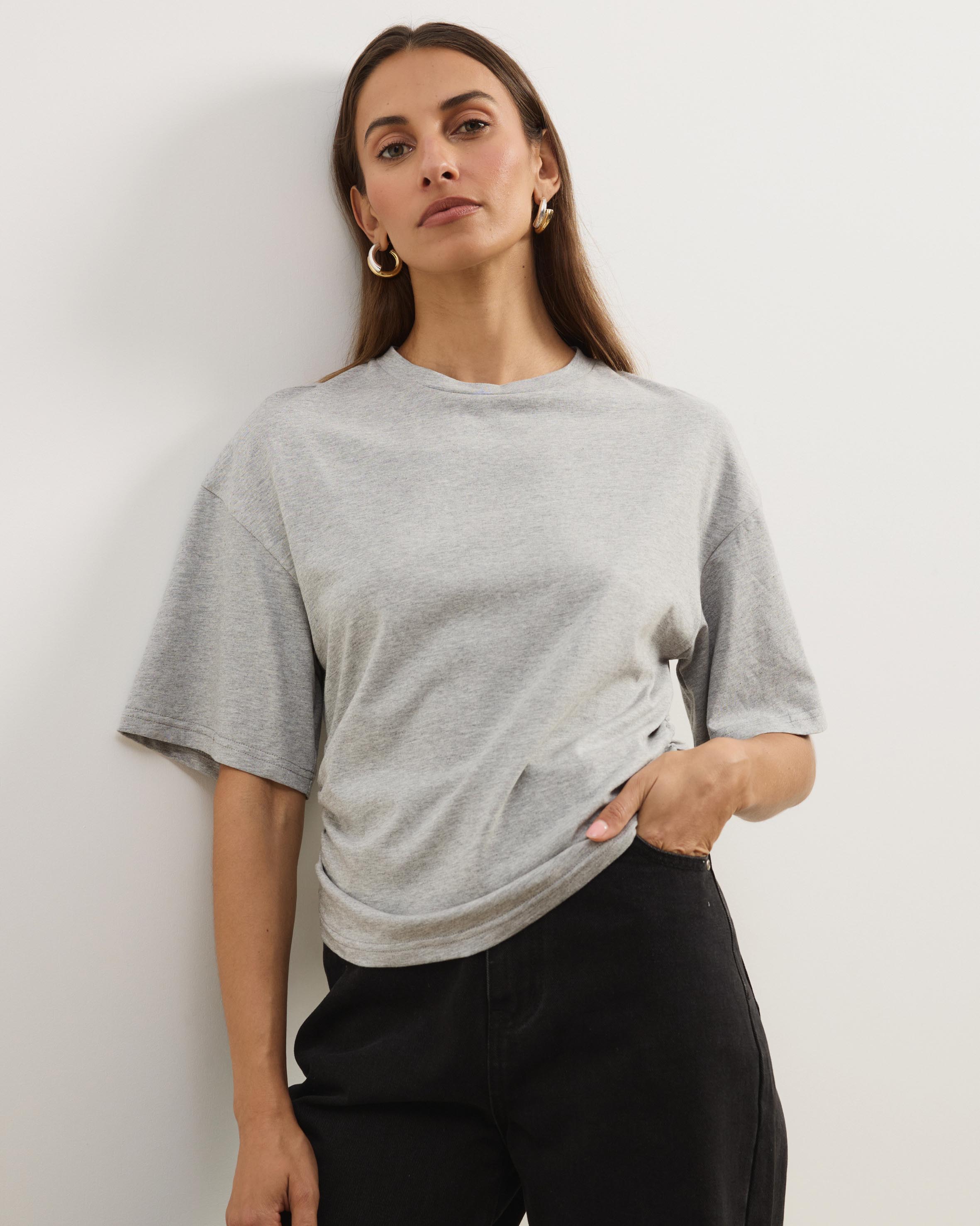 Short Sleeve Funnel Neck T-Shirt