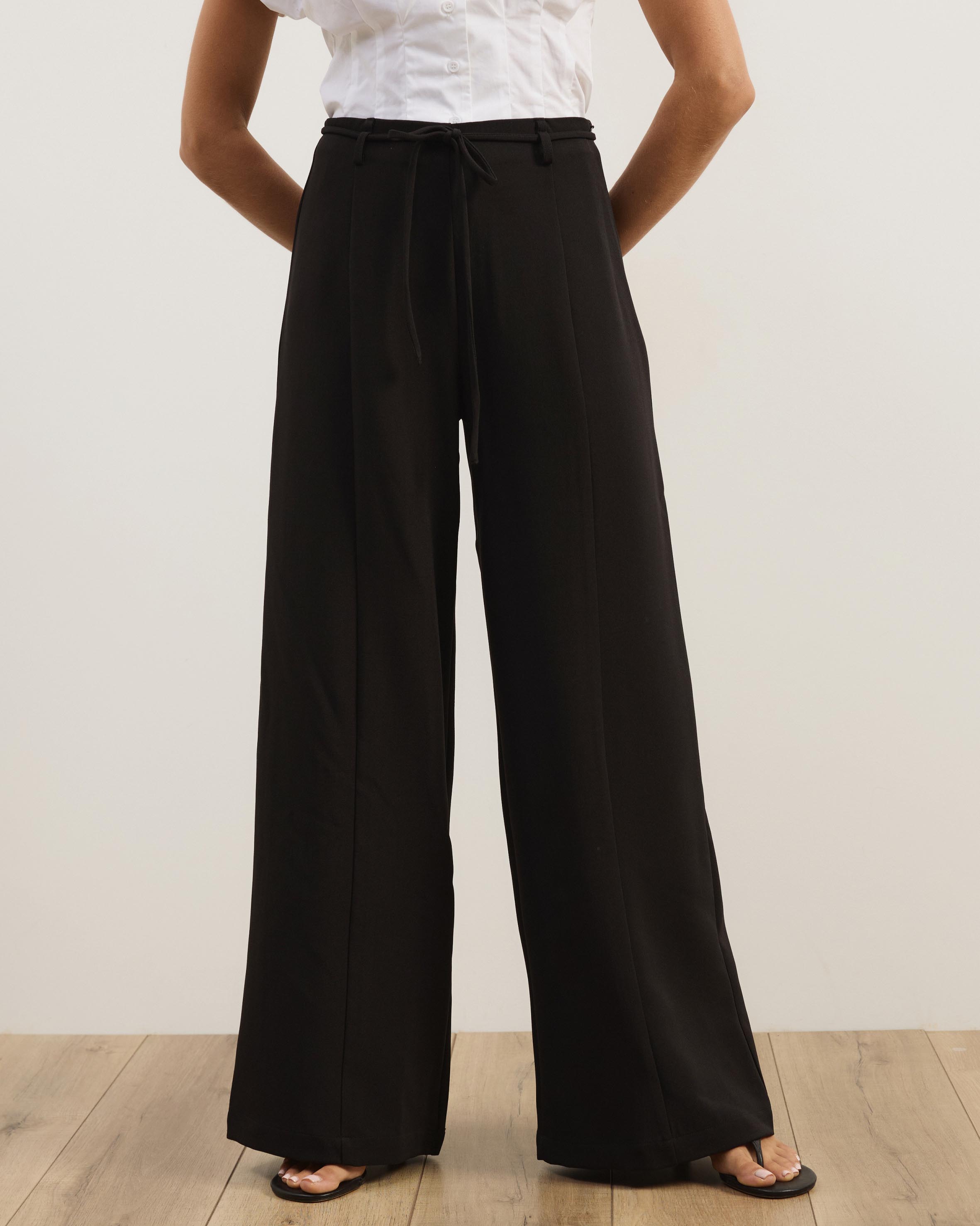 Kyra Tie Belt Tailored Pants