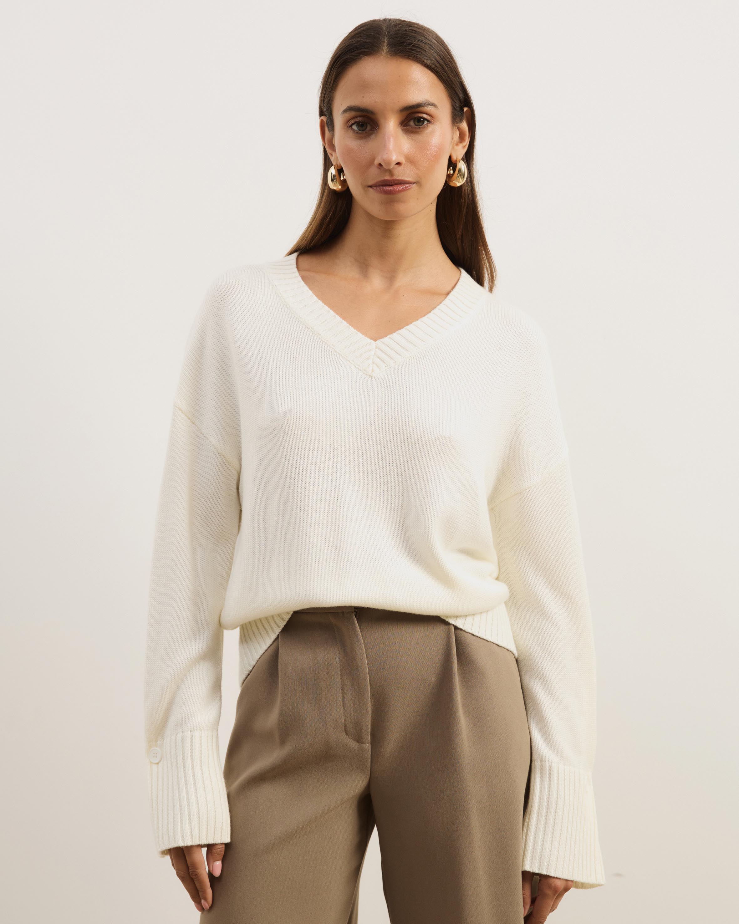April Classic V-Neck Knit Jumper