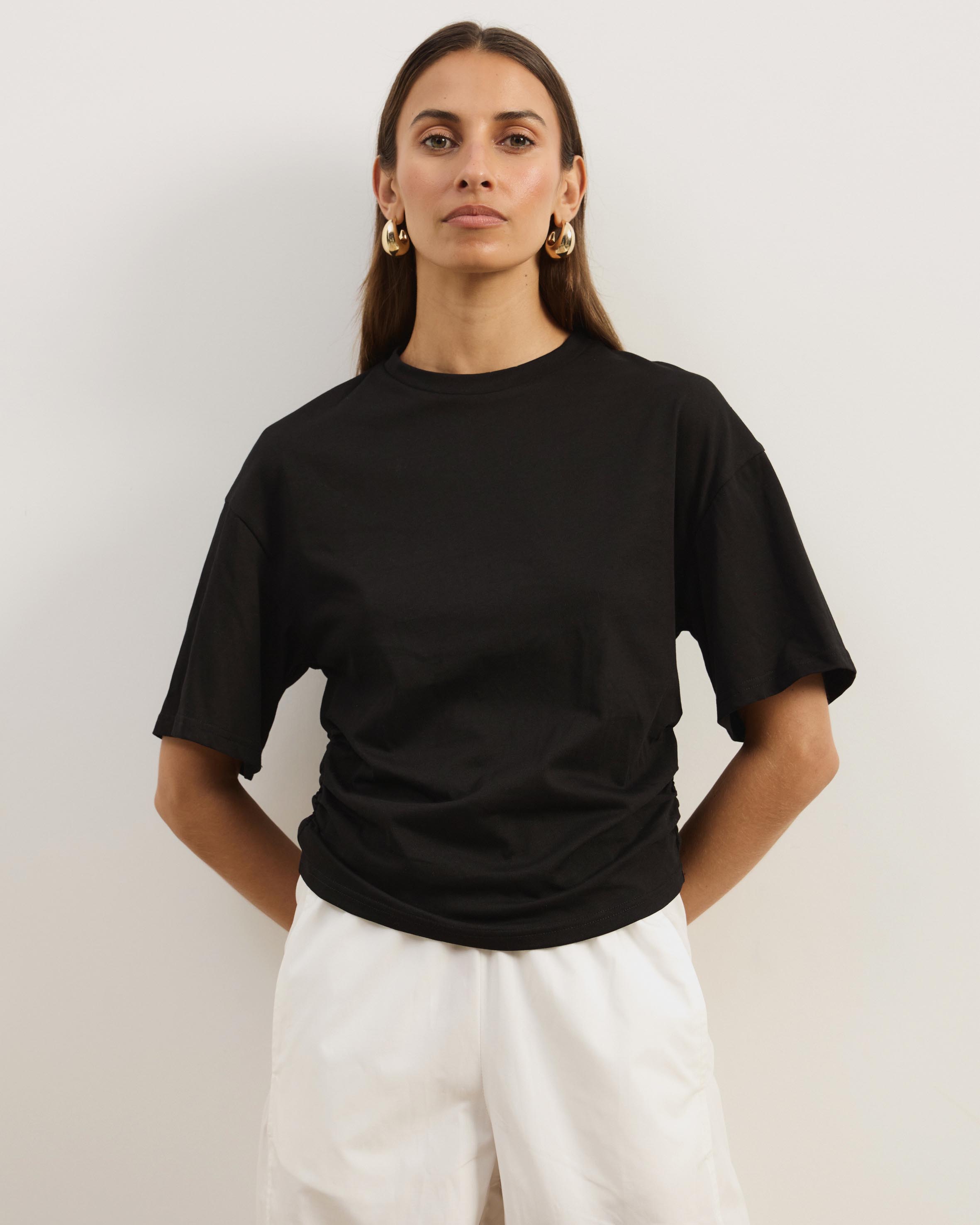Short Sleeve Funnel Neck T-Shirt