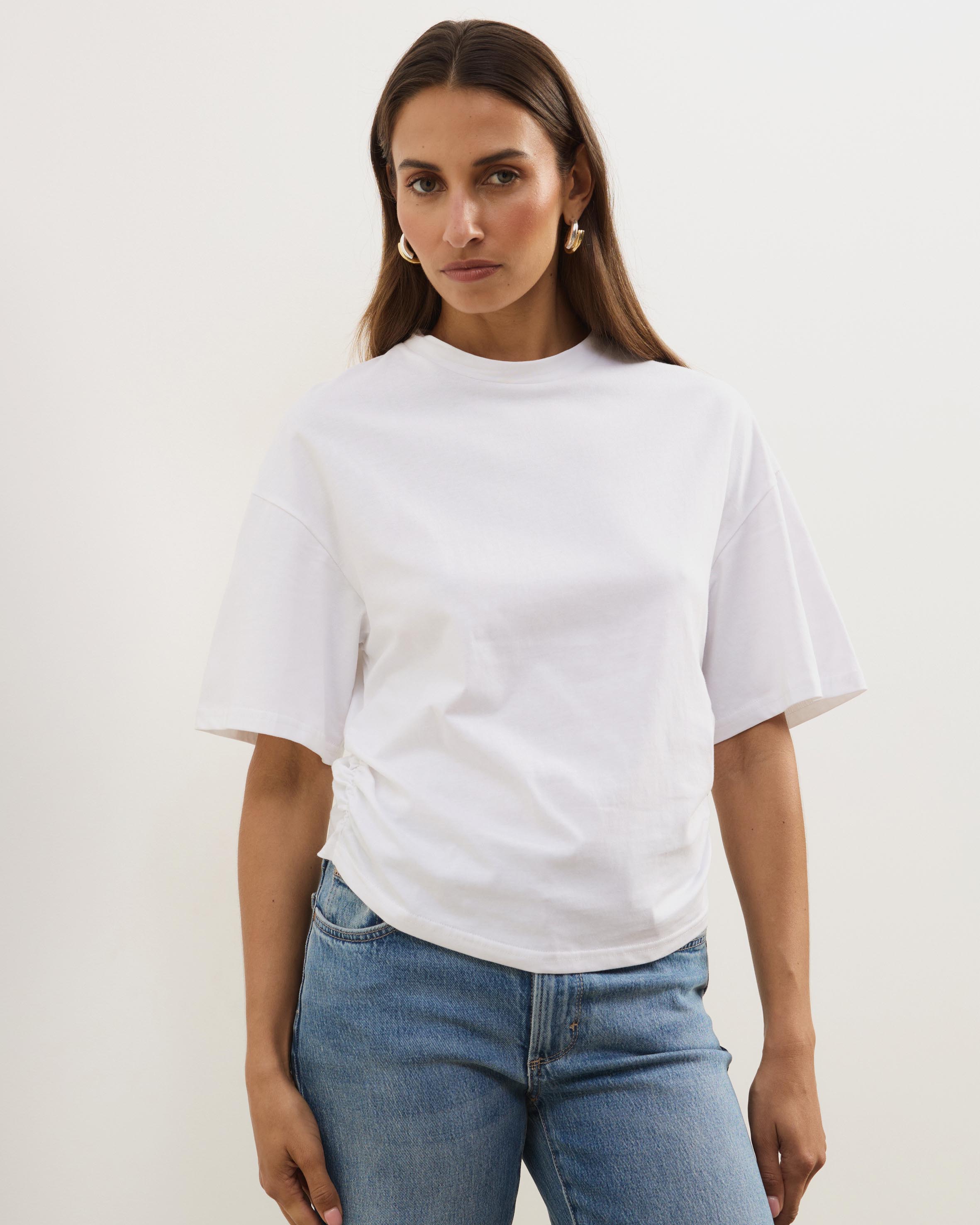 Short Sleeve Funnel Neck T-Shirt