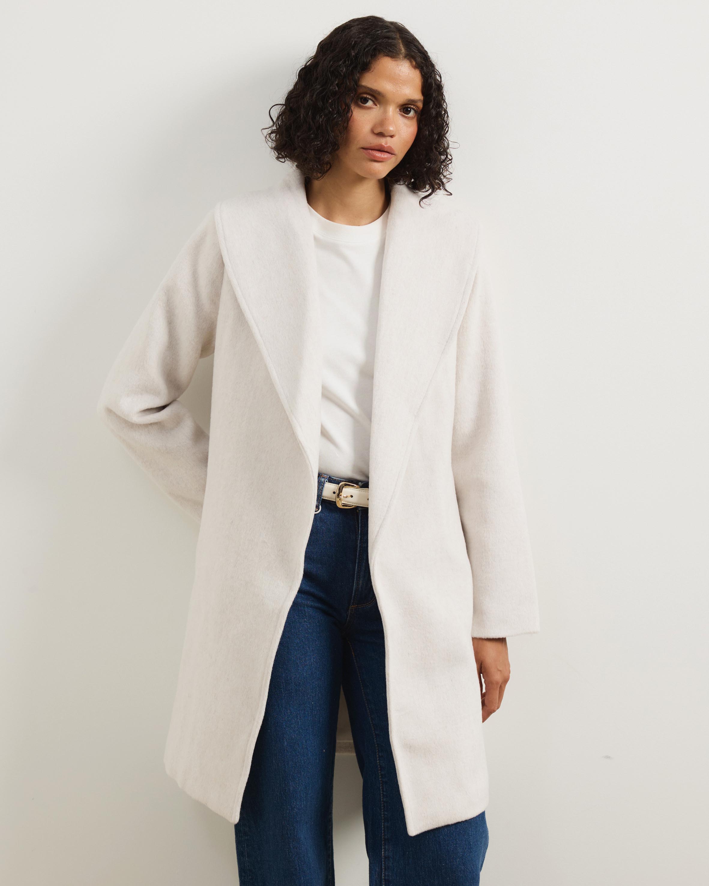 Dune Wool Blend Shawl Collar Coat
