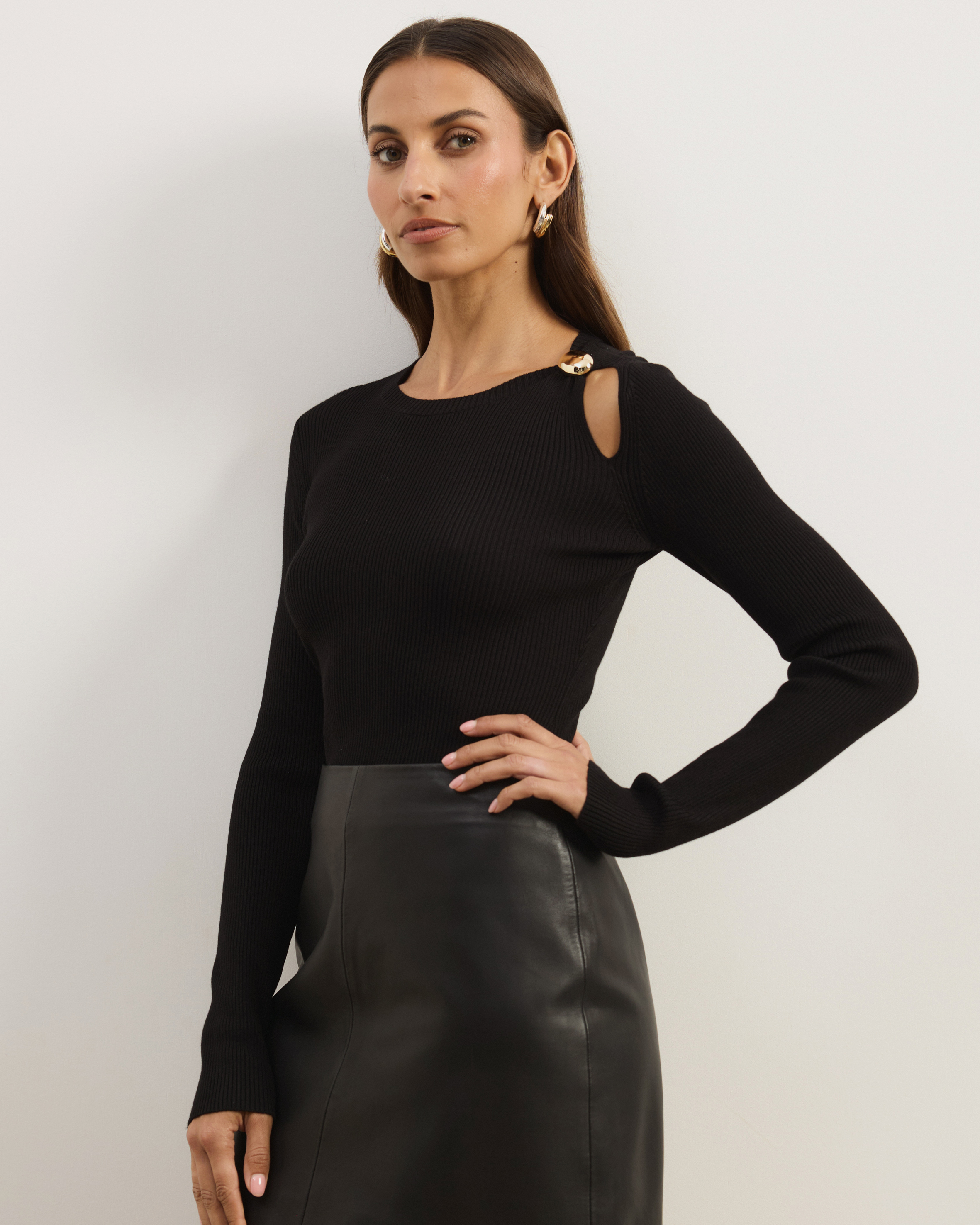 Kaia Long Sleeve Rib Knit Top