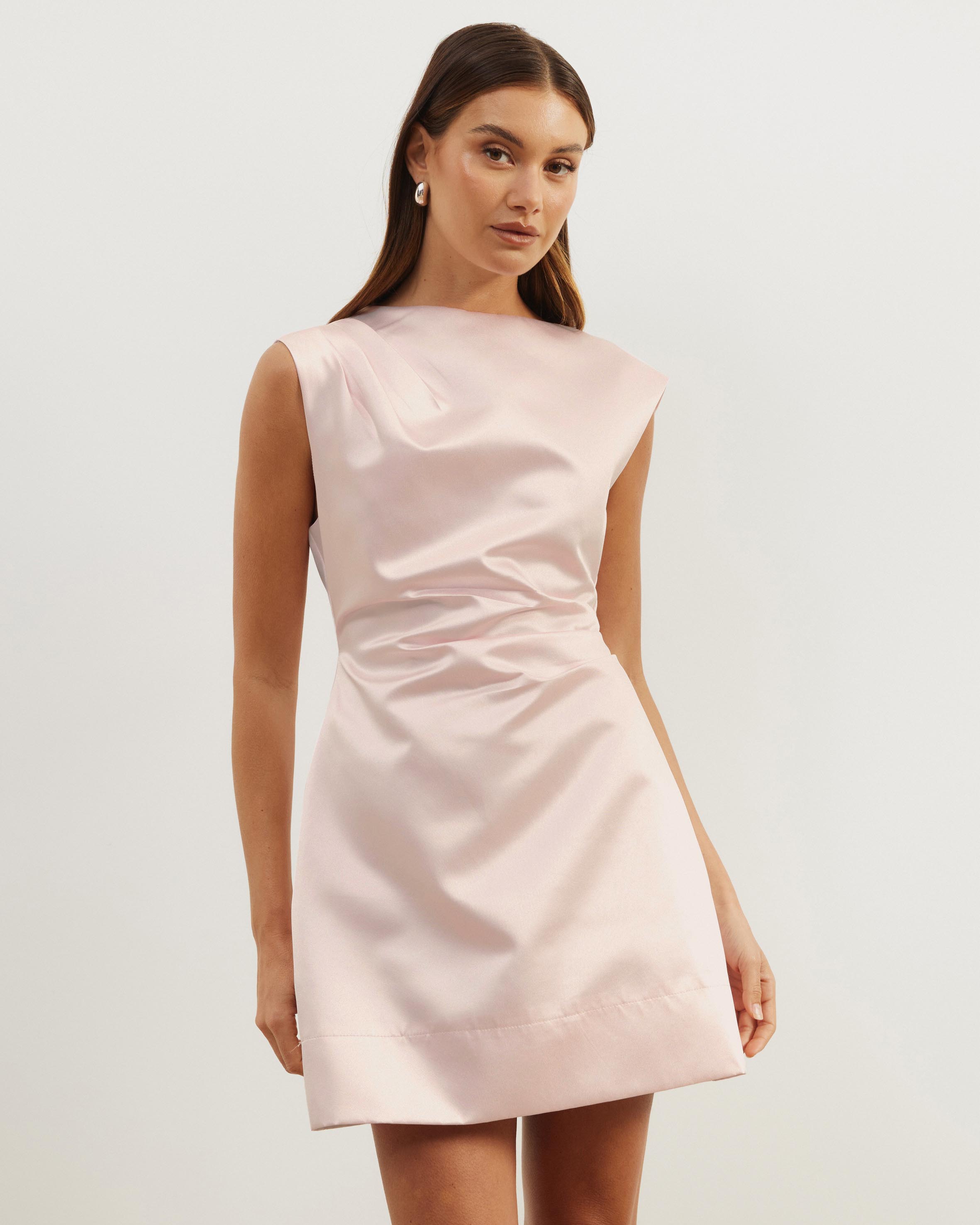 Rosie Structured Satin Mini Dress