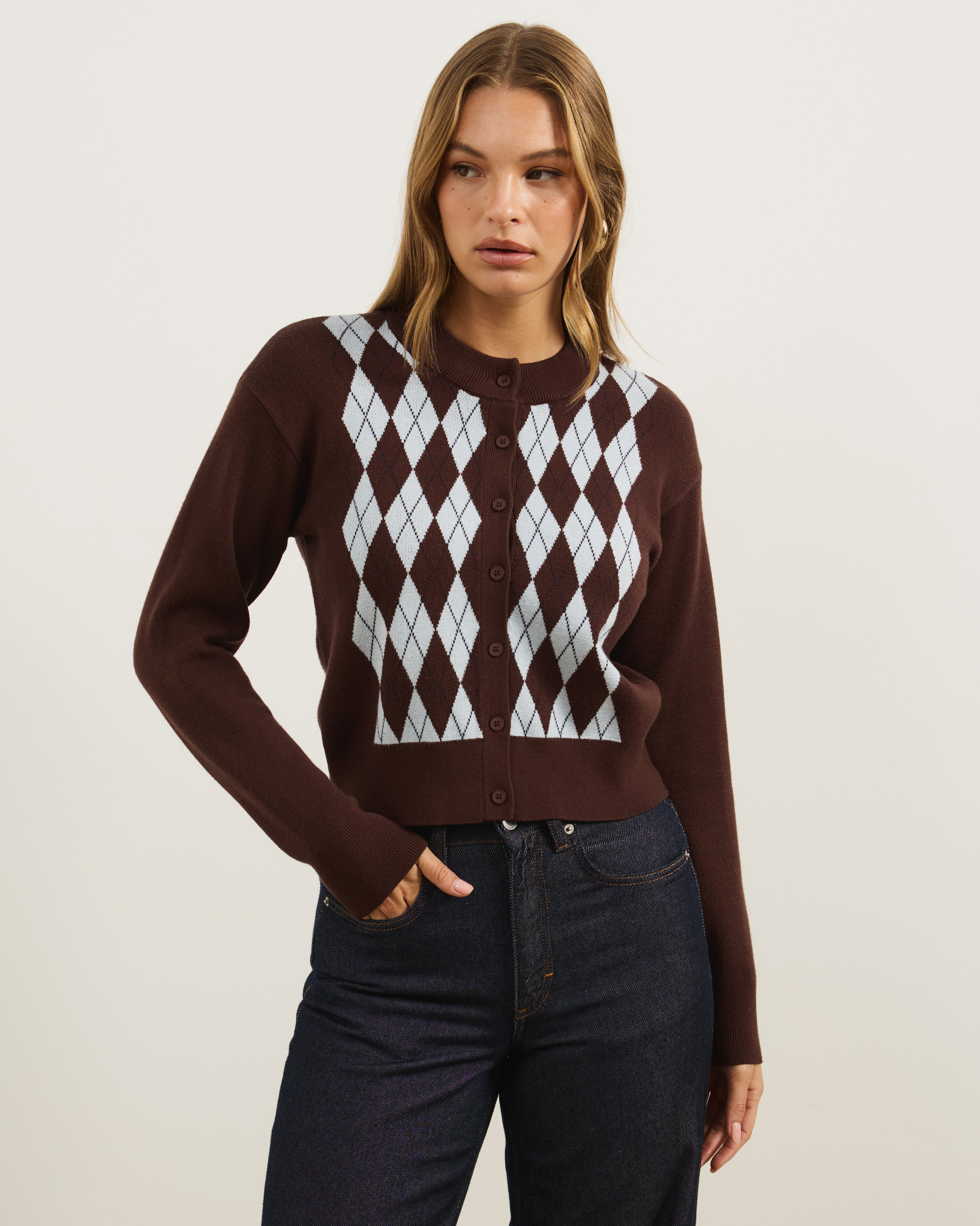 Sammi Argyle Knit Cardigan