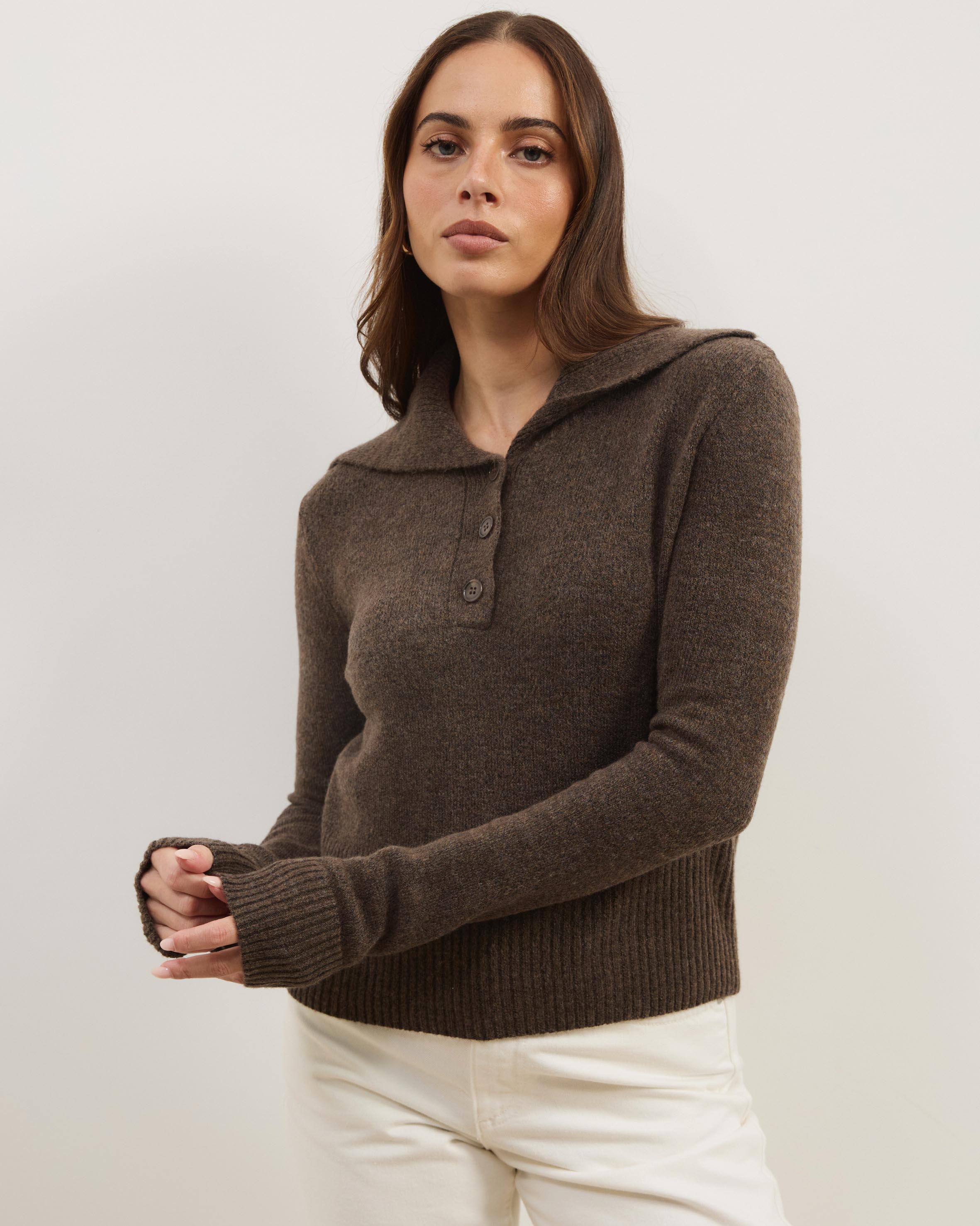 Kiera Knit Jumper with Wide Collar