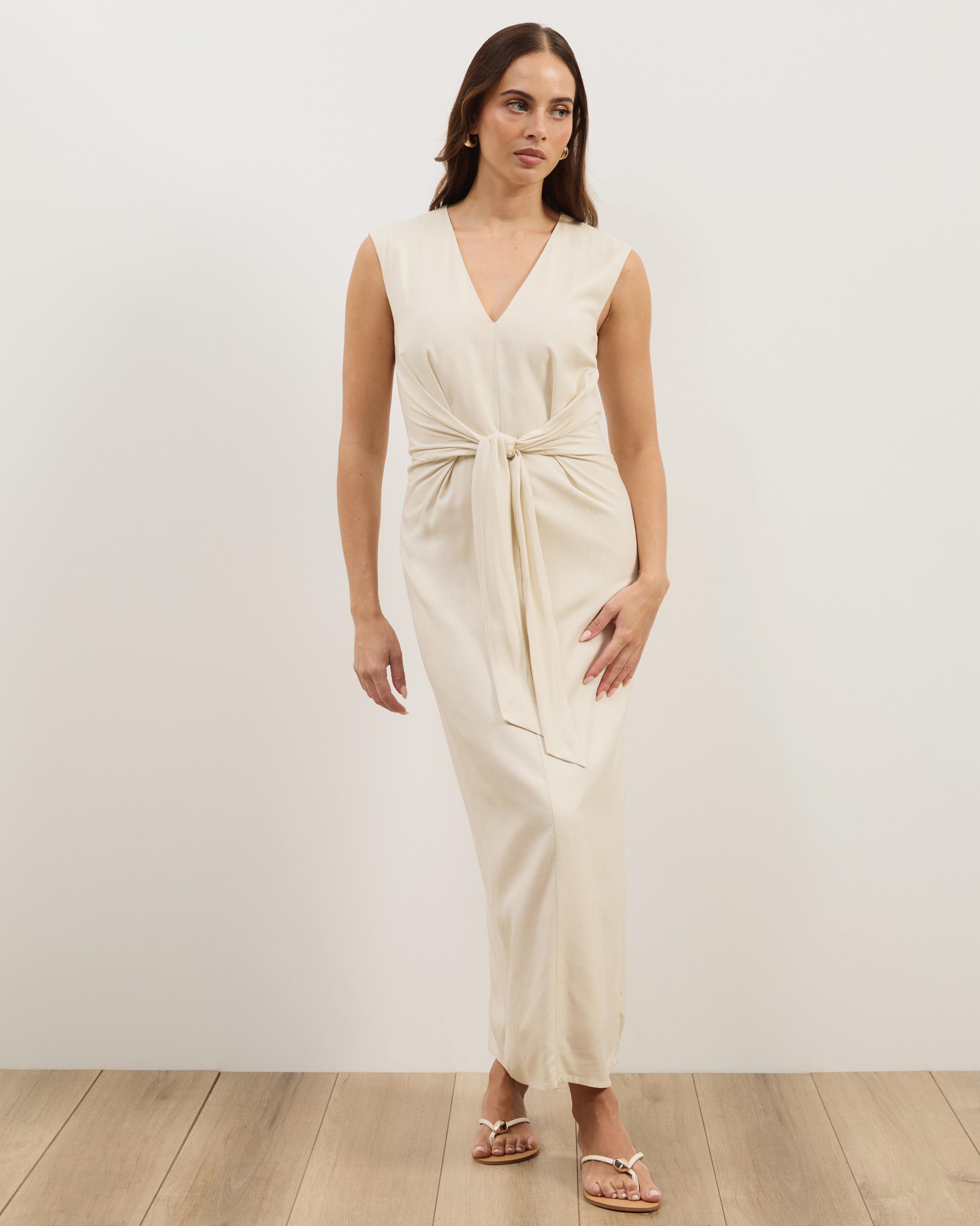Sadie Linen Blend Midi Dress