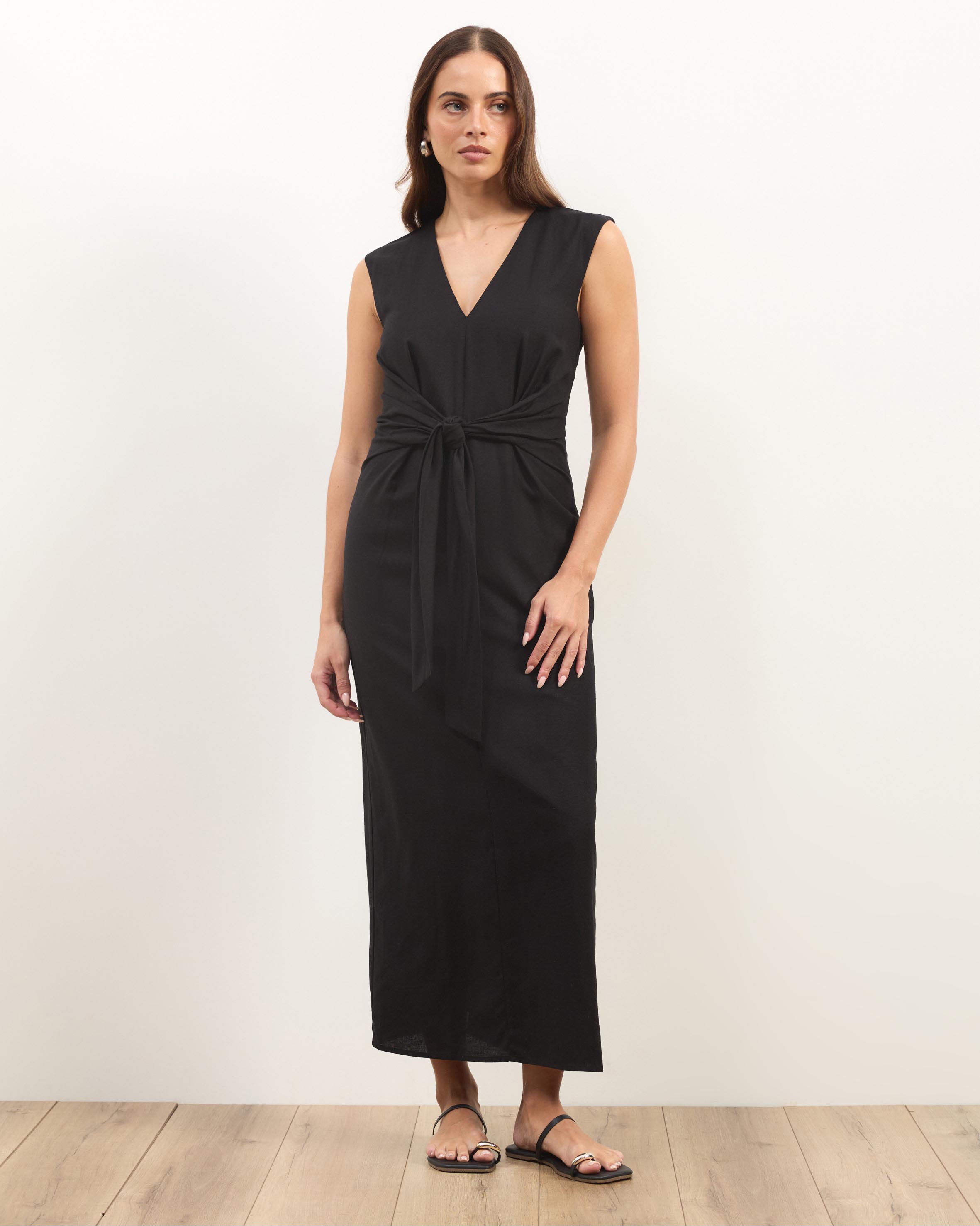 Sadie Linen Blend Midi Dress
