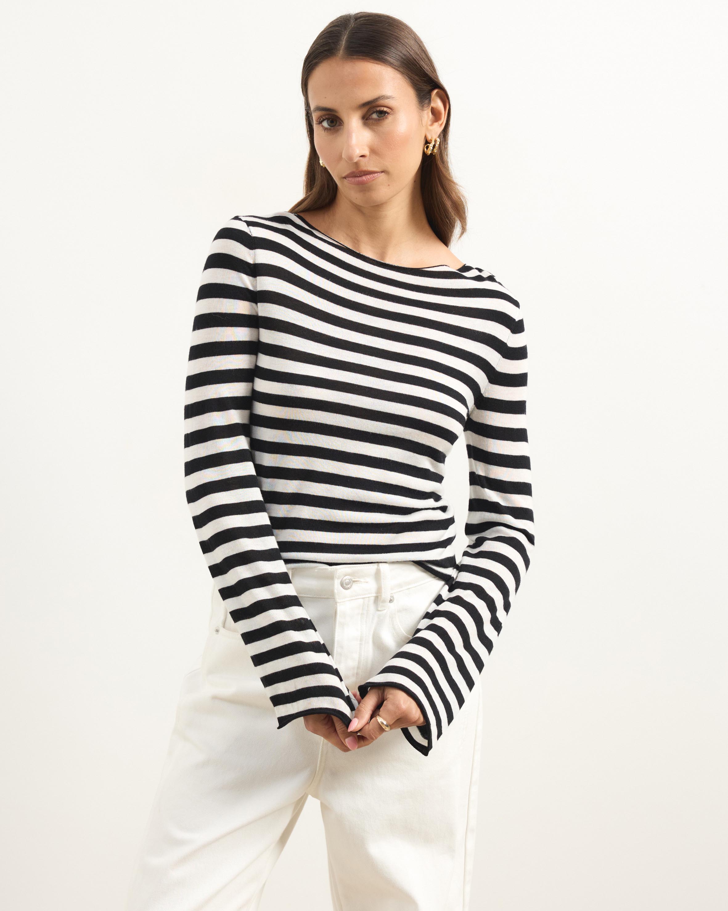 Bella Fine Knit Stripe Top