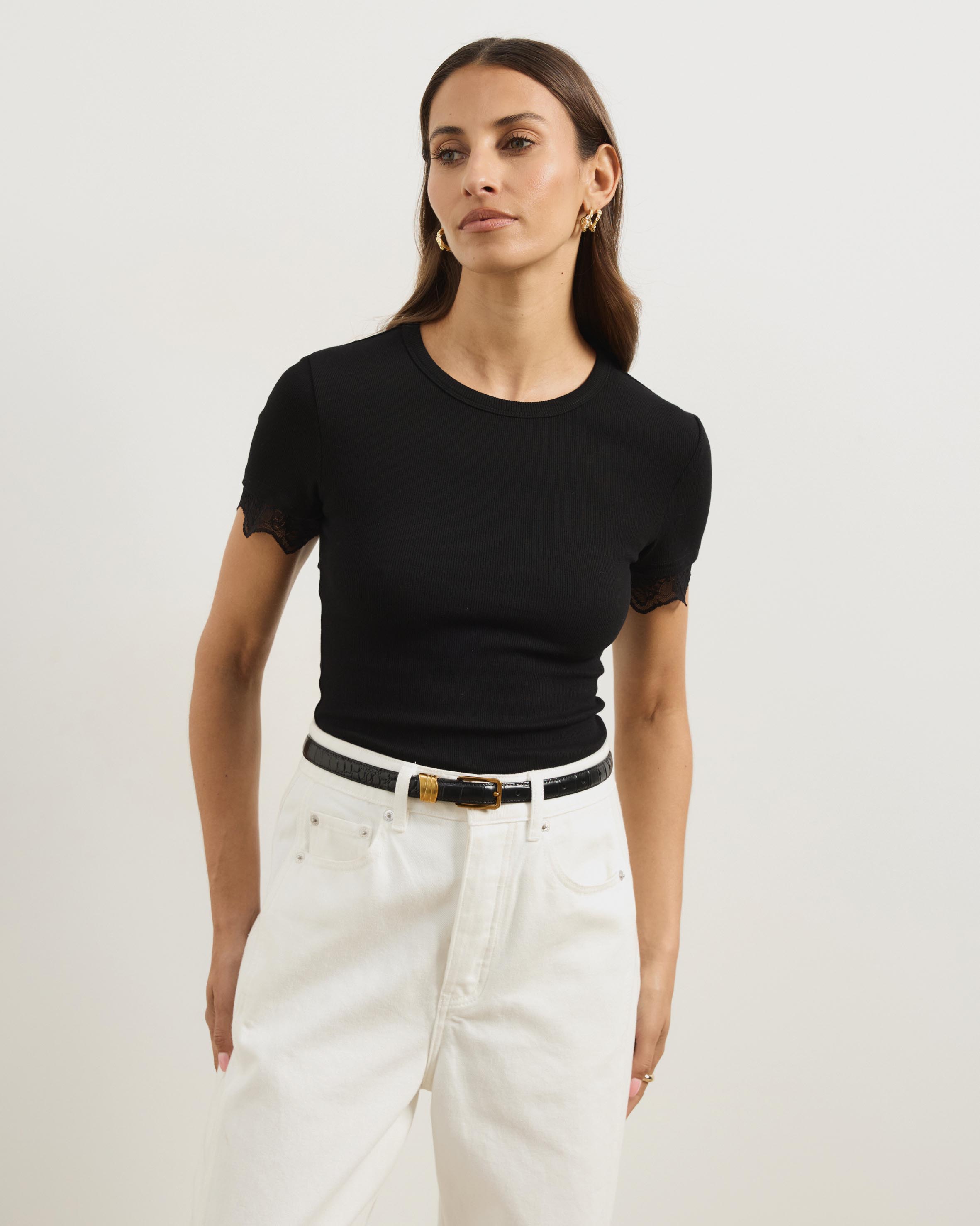 Sienna Short Sleeve Lace Jersey T-Shirt